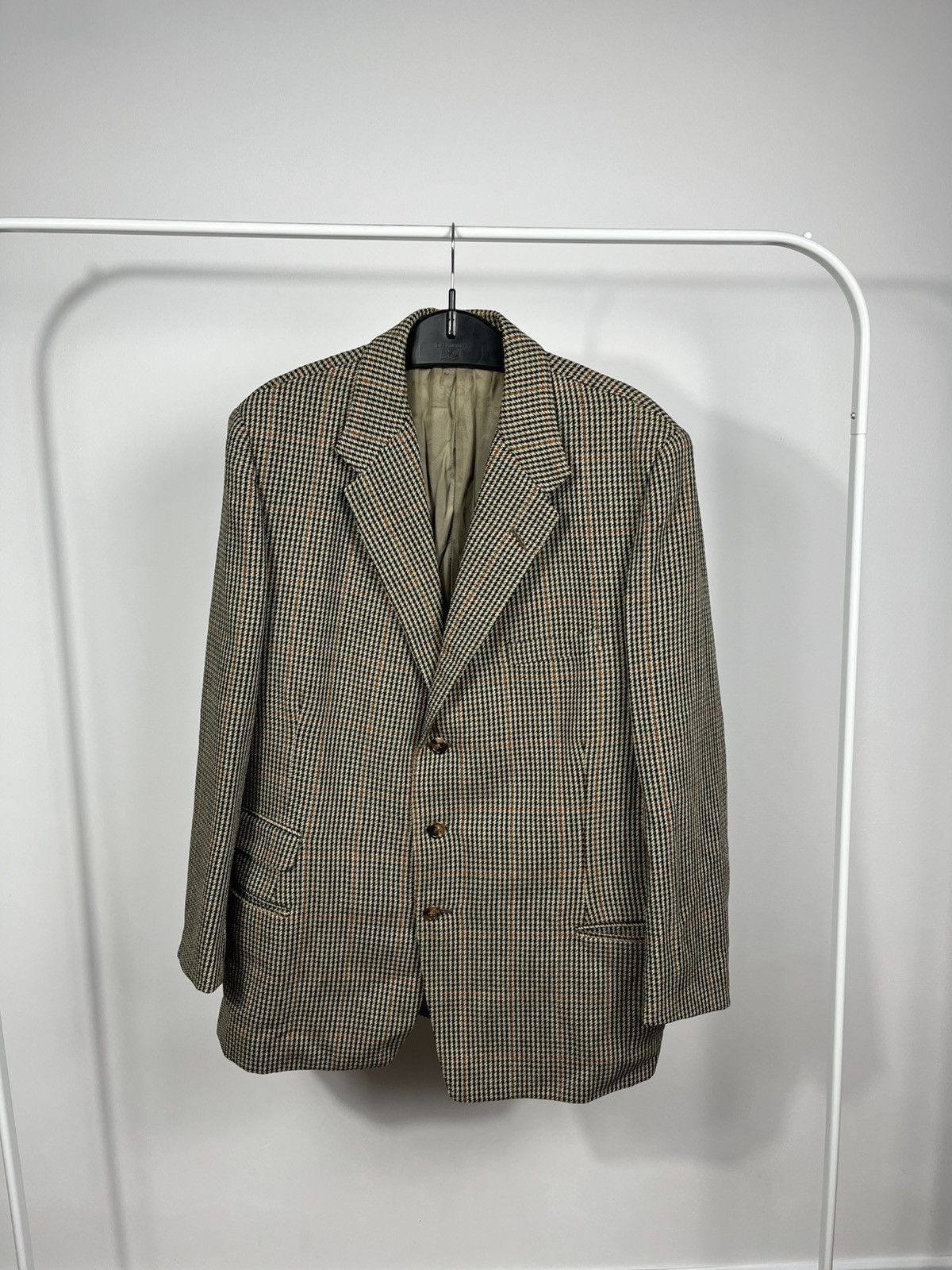 Other Vintage 1963 British Wool Blazer Houndstooth Tailored Size 44R - 1 Thumbnail