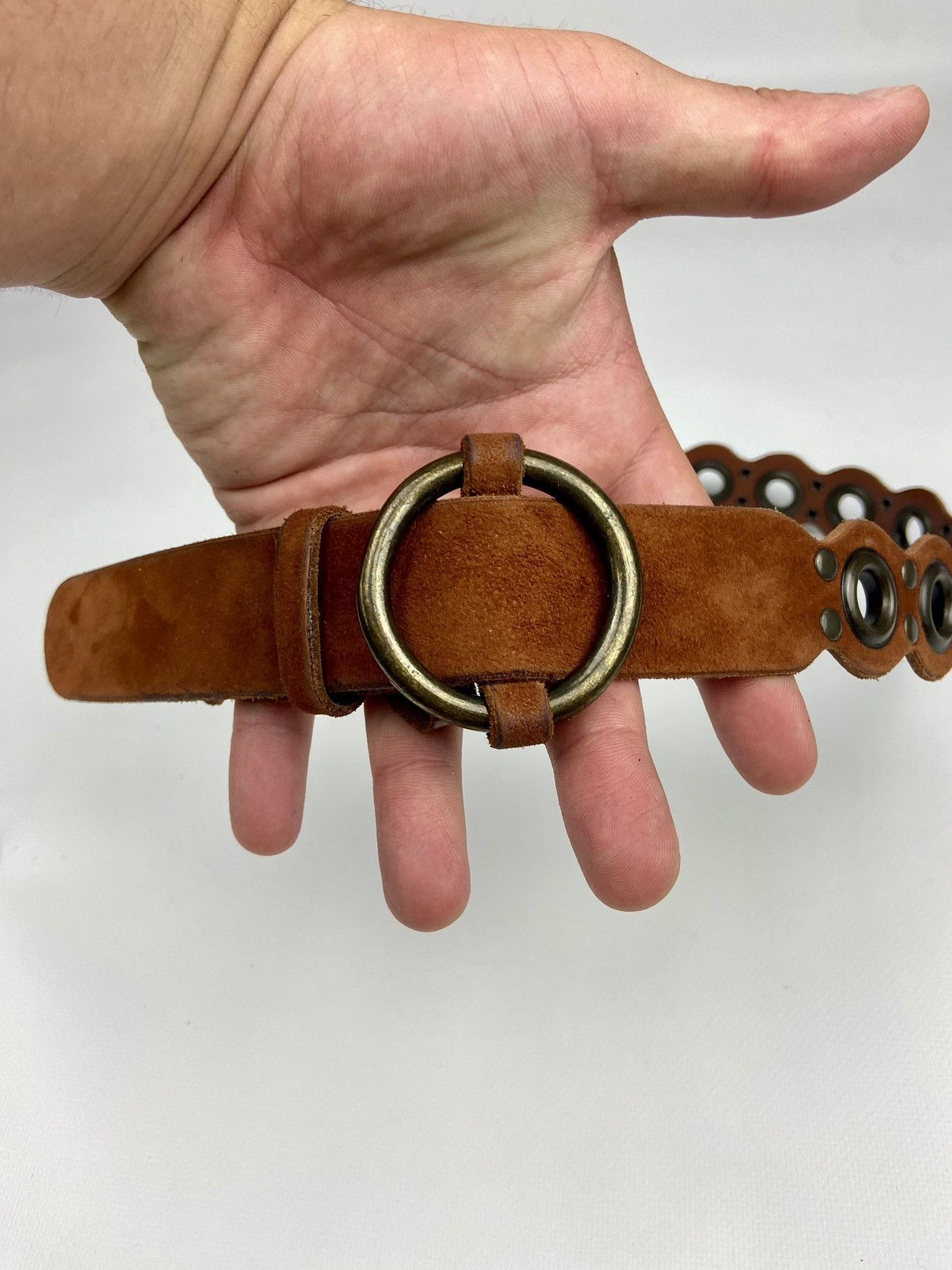 Dolce & Gabbana × Vintage Vintage 90's Dolce & Gabbana Perforations Leather Belt Sz 85 Size ONE SIZE - 2 Thumbnail