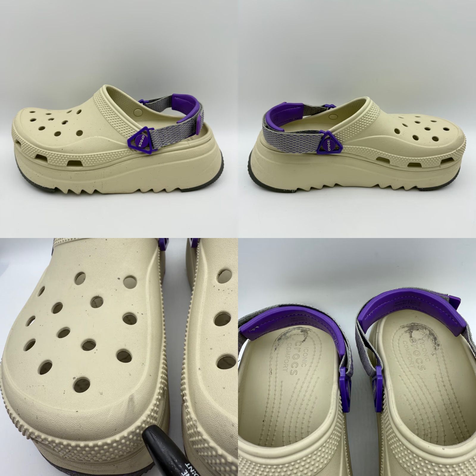Crocs Crocs Hiker Escape Clogs Unisex Womens 10/Mens 8 Beige/Purple Platform Comfort Size US 10 / IT 40 - 8 Thumbnail