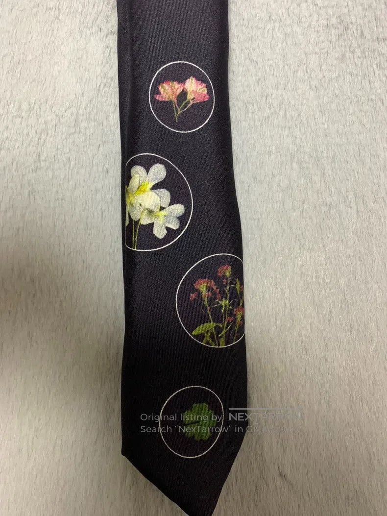 Dior Dior Black Floral Tie Size ONE SIZE - 2 Thumbnail