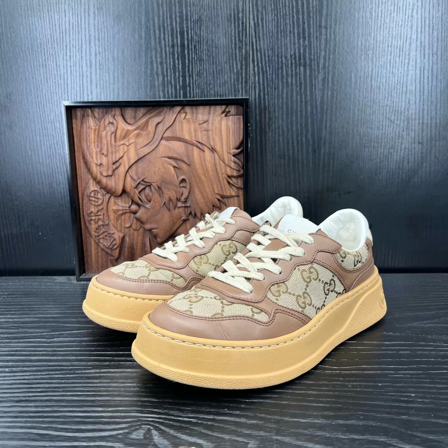 Gucci GUCCI Brown Cookie Sneaker EU 36.5 with box Size US 6 / IT 36 - 1 Thumbnail
