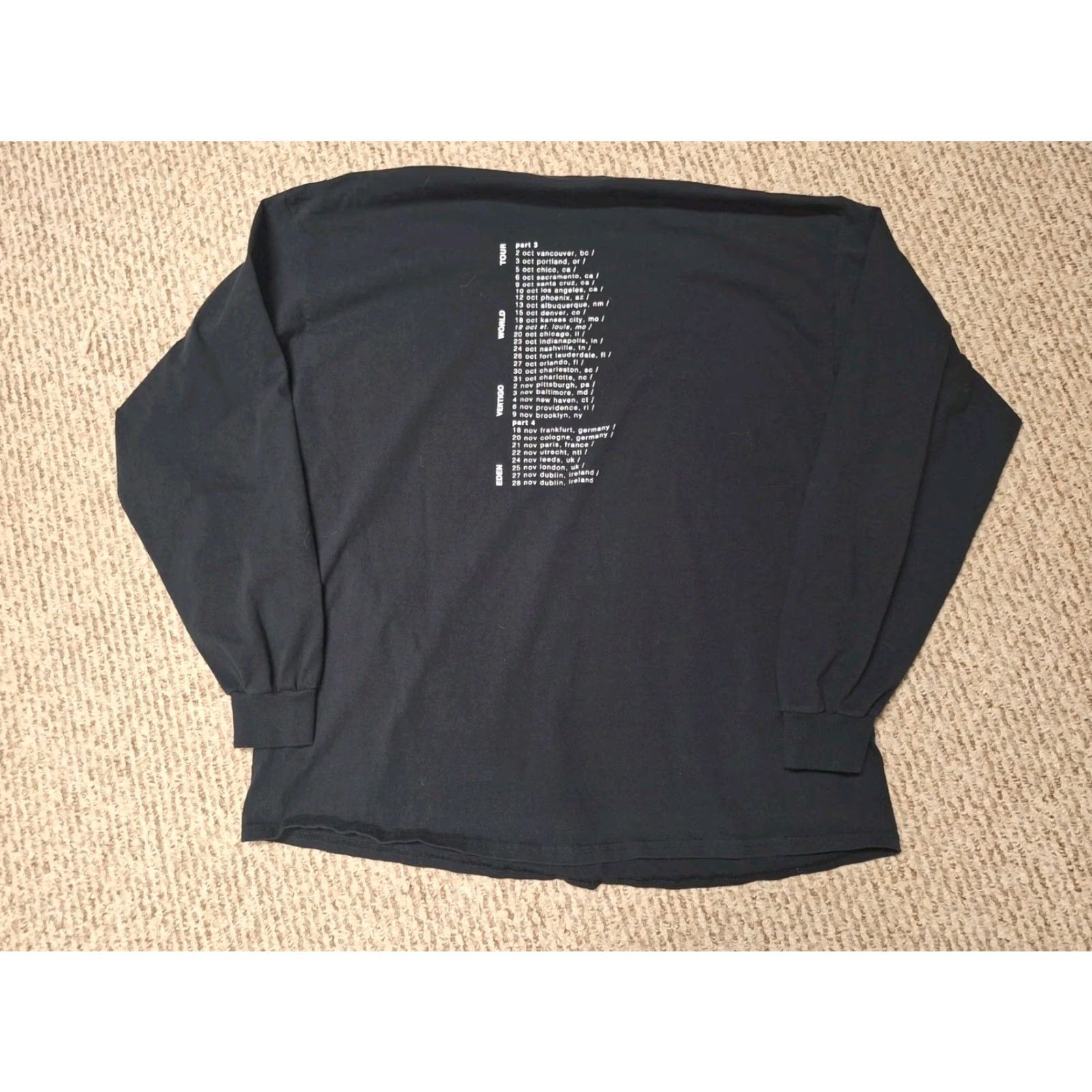 Vintage VINTAGE EDEN EDEN Vertigo World Band Tour Longsleeve T Shirt 2XL Black Men Shirt Rock 10s Casual Crew Neck Size US XXL / EU 58 / 5 - 3 Thumbnail