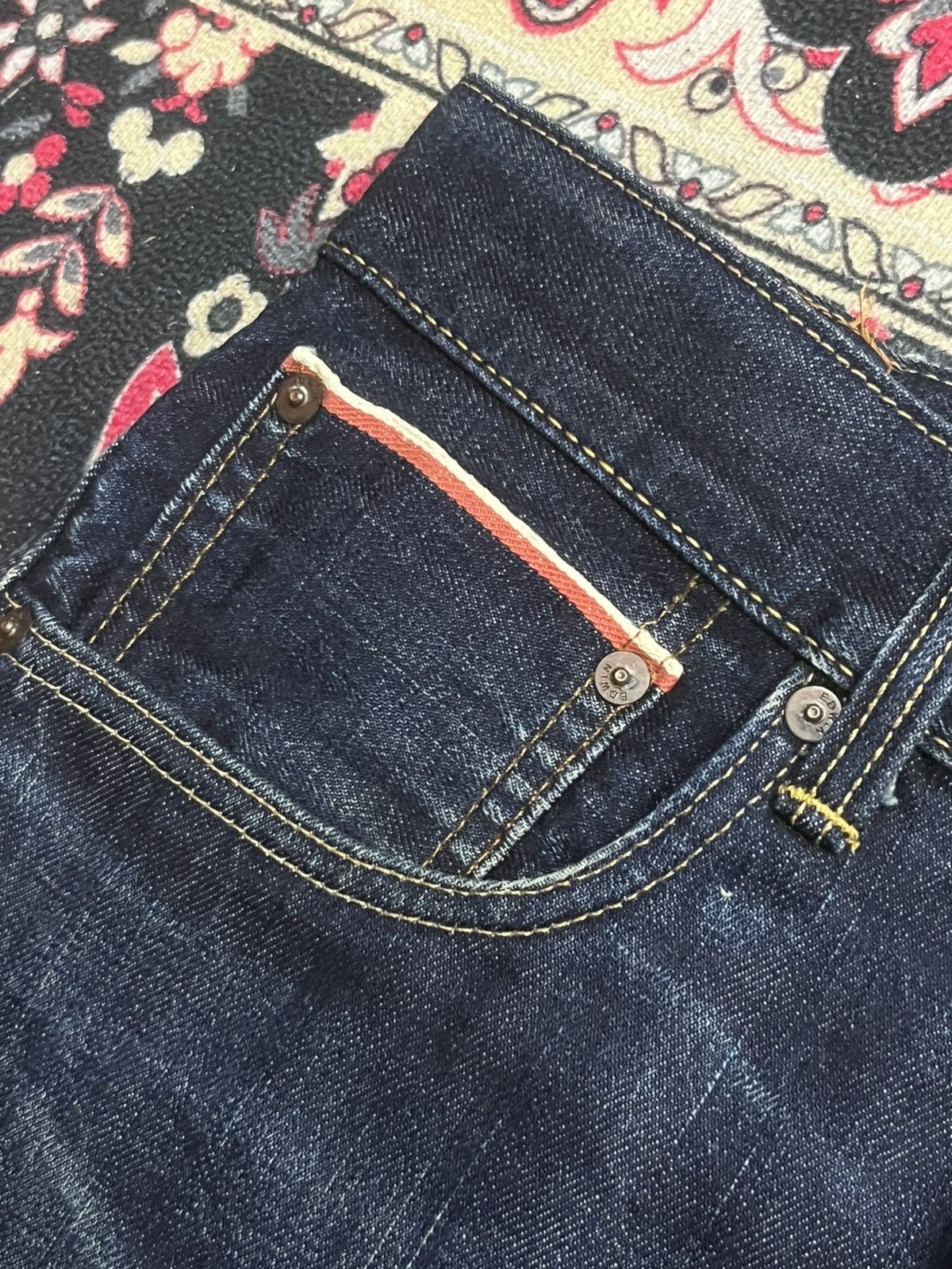 Kapital ⚡️Vintage⚡️Edwin 505Z Blue Washed Buckle Back Selvedge Jeans Size US 30 / EU 46 - 6 Thumbnail
