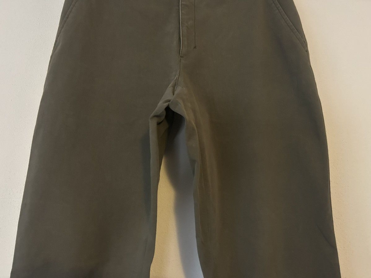 Prada Prada Olive Cotton Blend Flared Trousers w/ Leather Accents Size US 32 / EU 48 - 5 Thumbnail