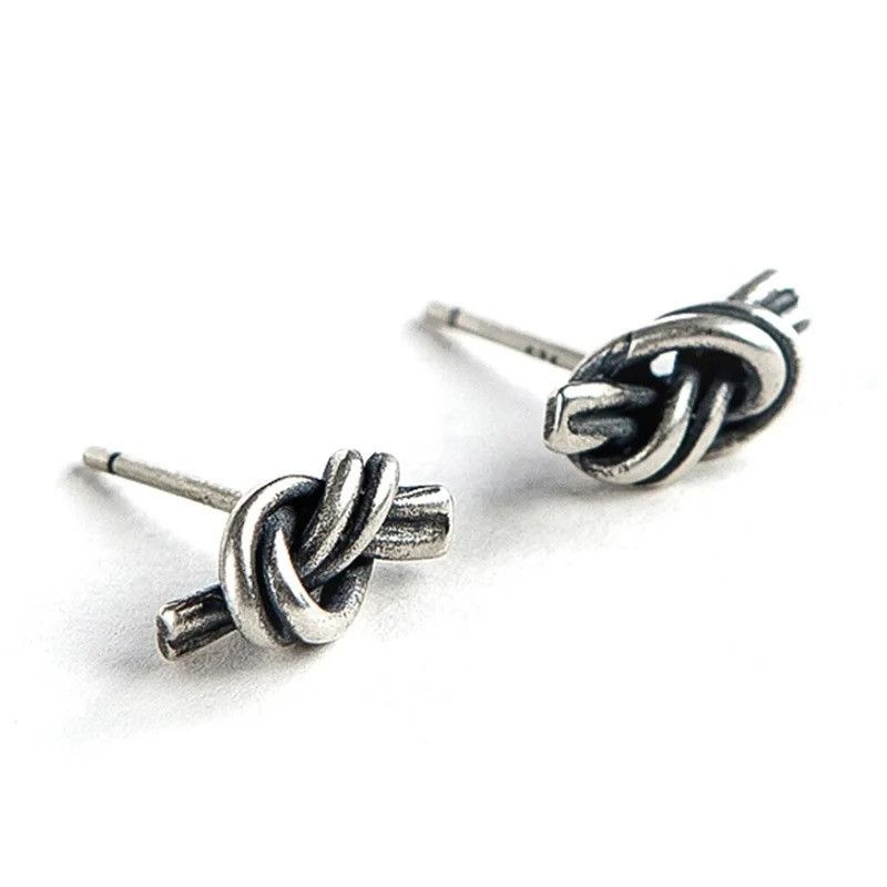 Jewelry Vintage Knot Earrings 925 Sterling Silver Ear Jewelry Gift Size ONE SIZE - 6 Thumbnail