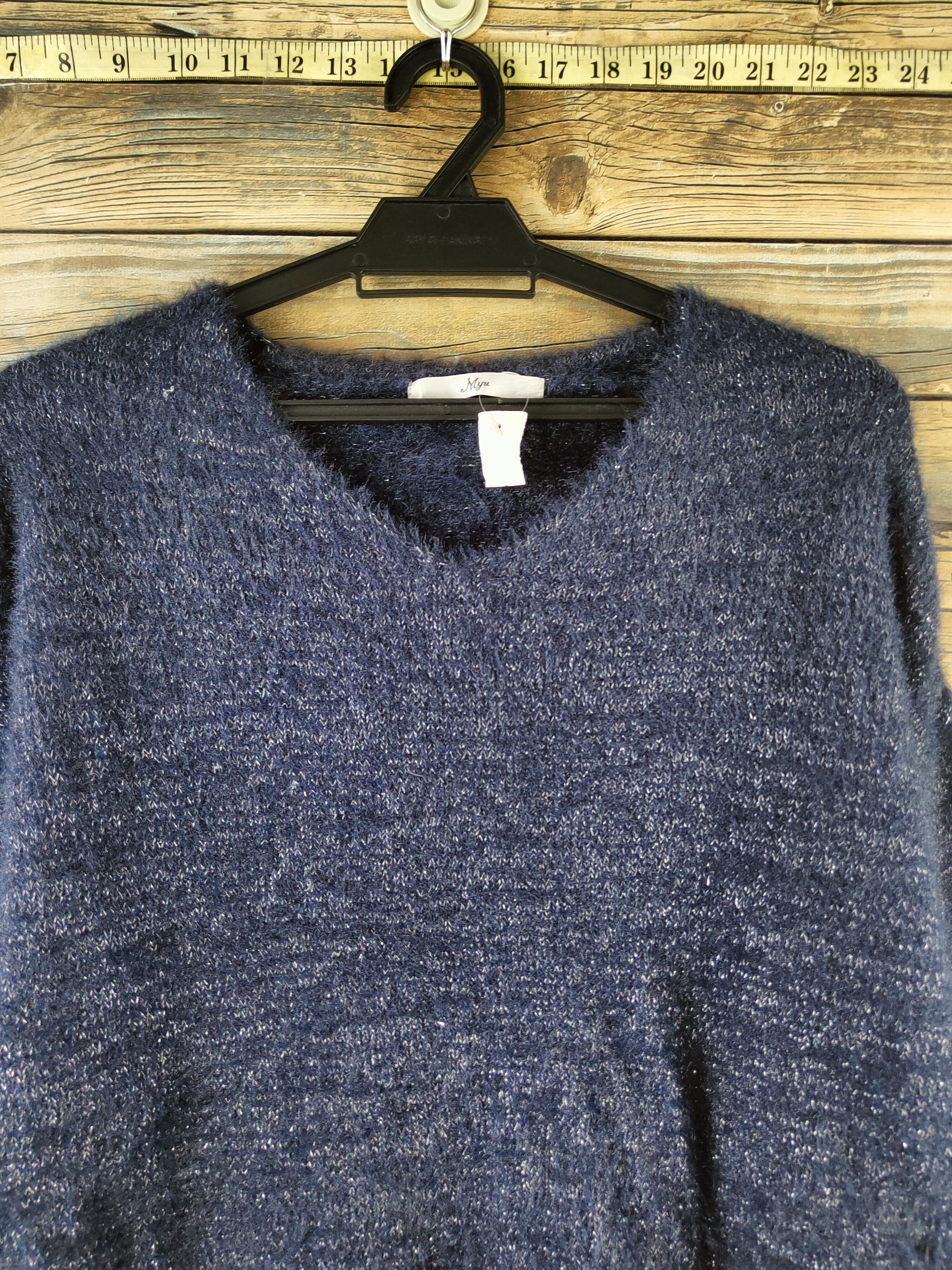 Japanese Brand DL Myu Dark Blue Fur Mohair Knitwear #46-995 Size US M / EU 48-50 / 2 - 2 Thumbnail