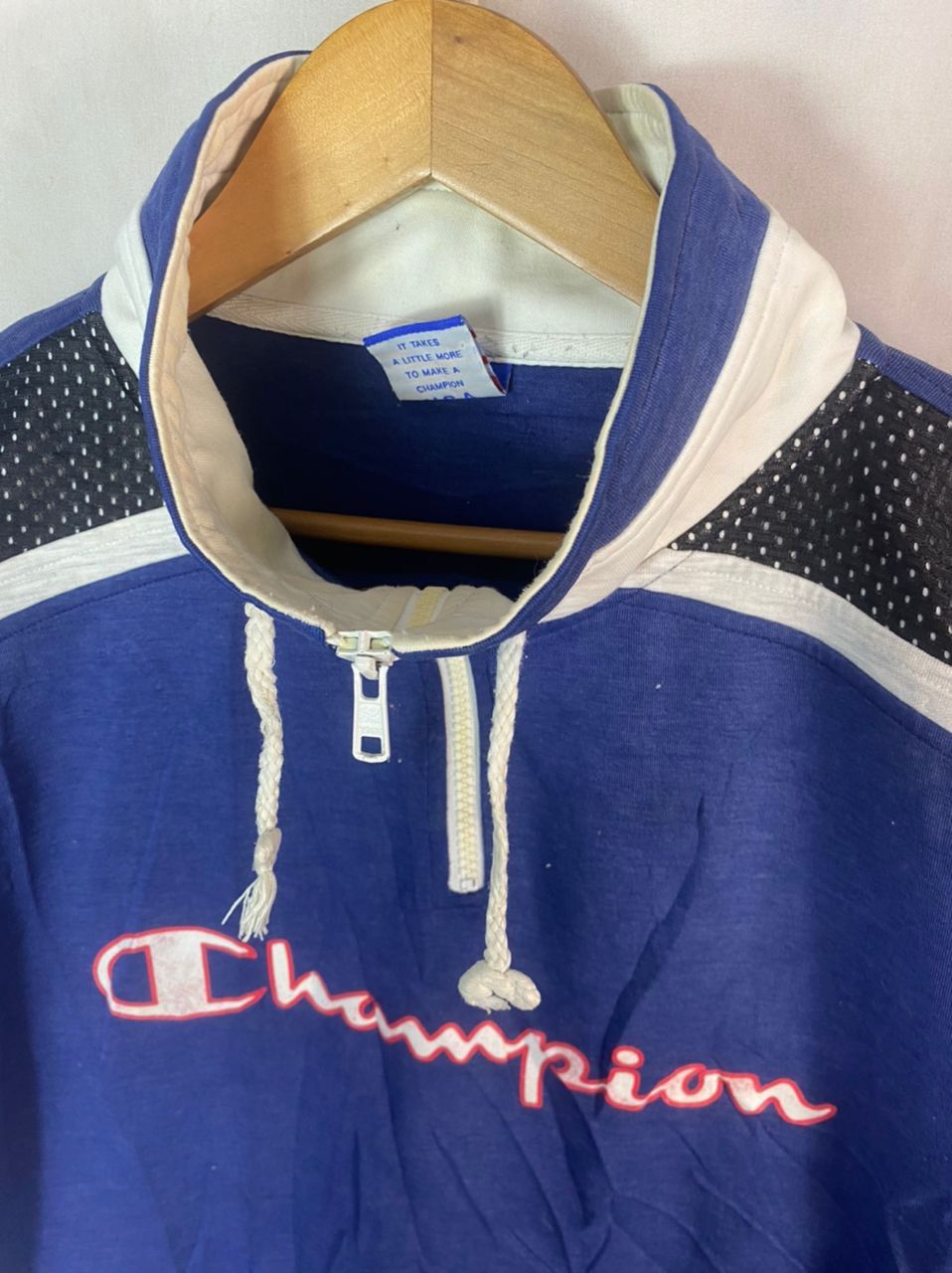 Champion Champion half zipper distressed shirt Size US L / EU 52-54 / 3 - 2 Thumbnail