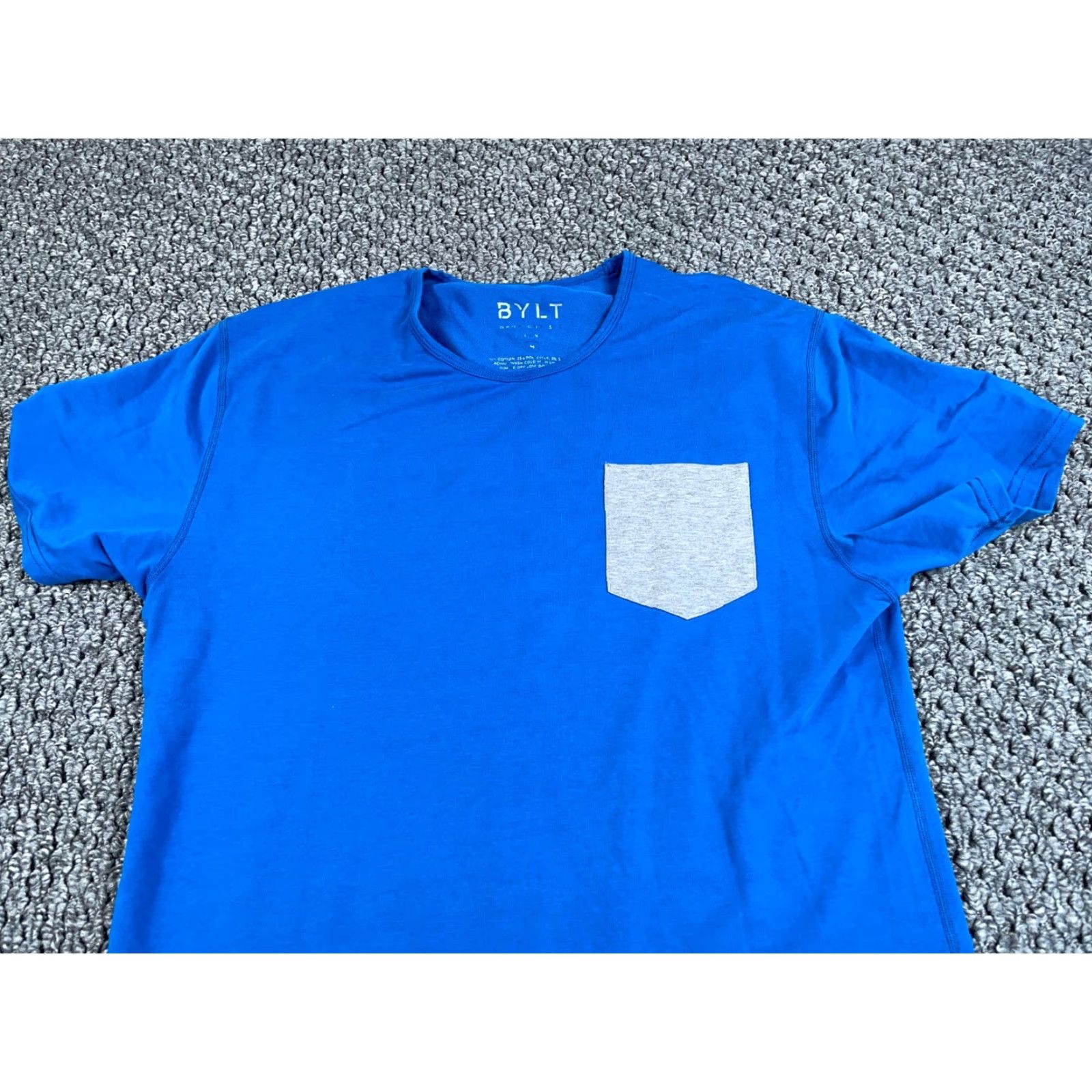 Vintage BYLT Drop Cut Lux pocket T-Shirt Mens Medium Blue Cotton Blend Athletic Wear Size US M / EU 48-50 / 2 - 4 Thumbnail