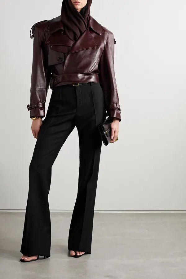 Saint Laurent Paris o1s1wg111124 High Waisted Pants in Denim in Black Size 30" / US 8 / IT 44 - 2 Thumbnail
