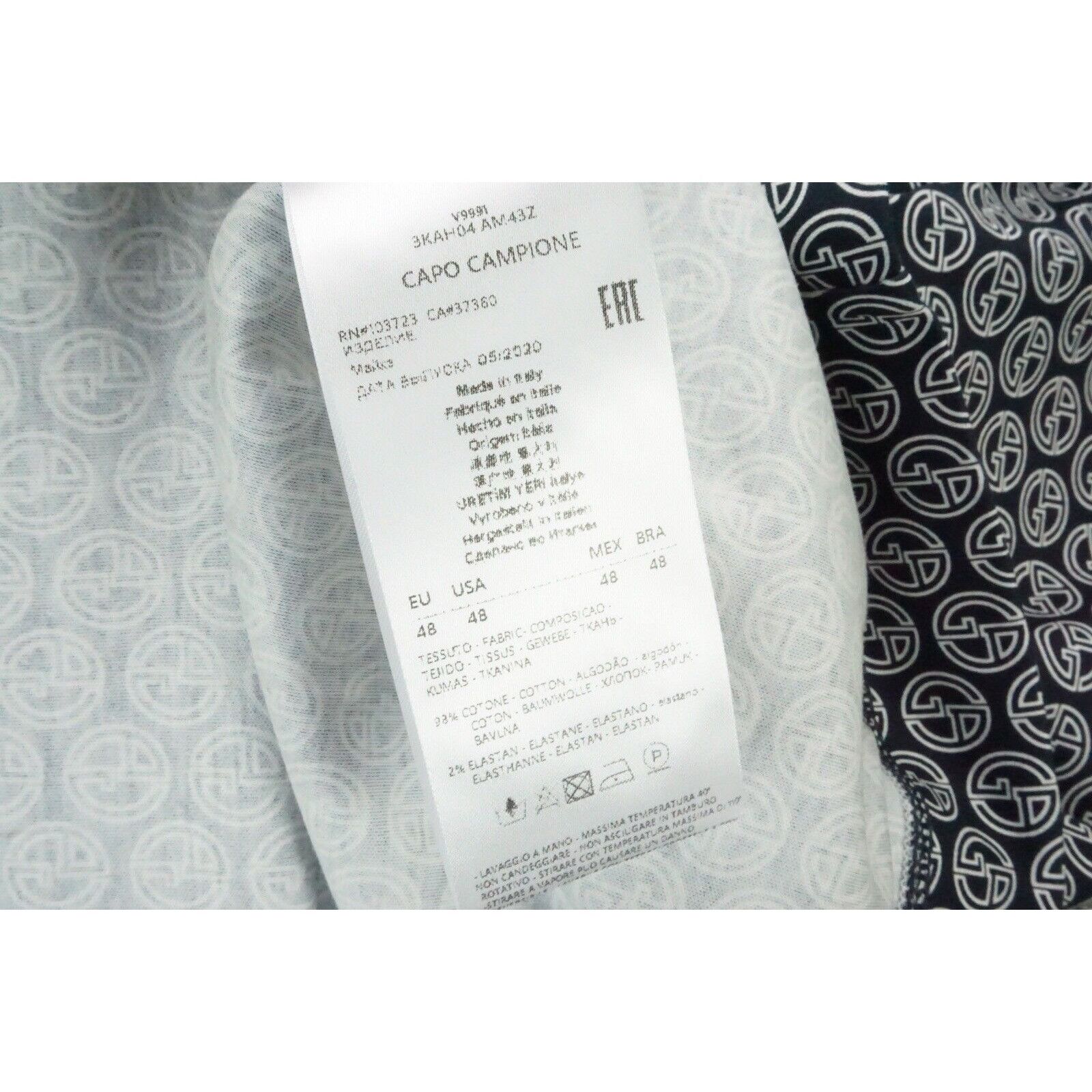 Giorgio Armani Giorgio Armani Black Label Navy Blue White Logo Cotton Polo Size US M / EU 48-50 / 2 - 5 Thumbnail