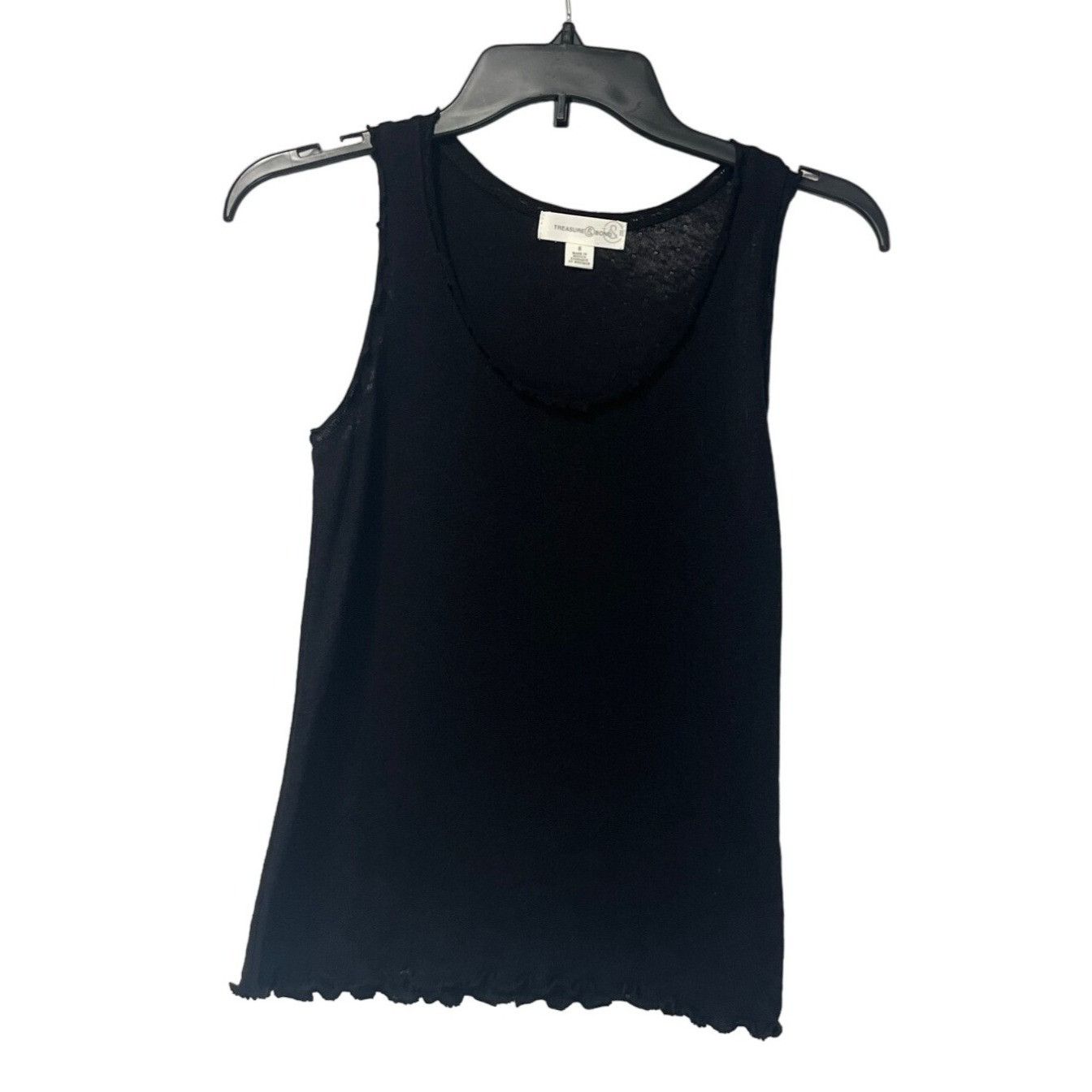 Other Treasure & Bond Lettuce Edge Pointelle Tank Top, Black, Sz. Size XL / US 12-14 / IT 48-50 - 11 Thumbnail