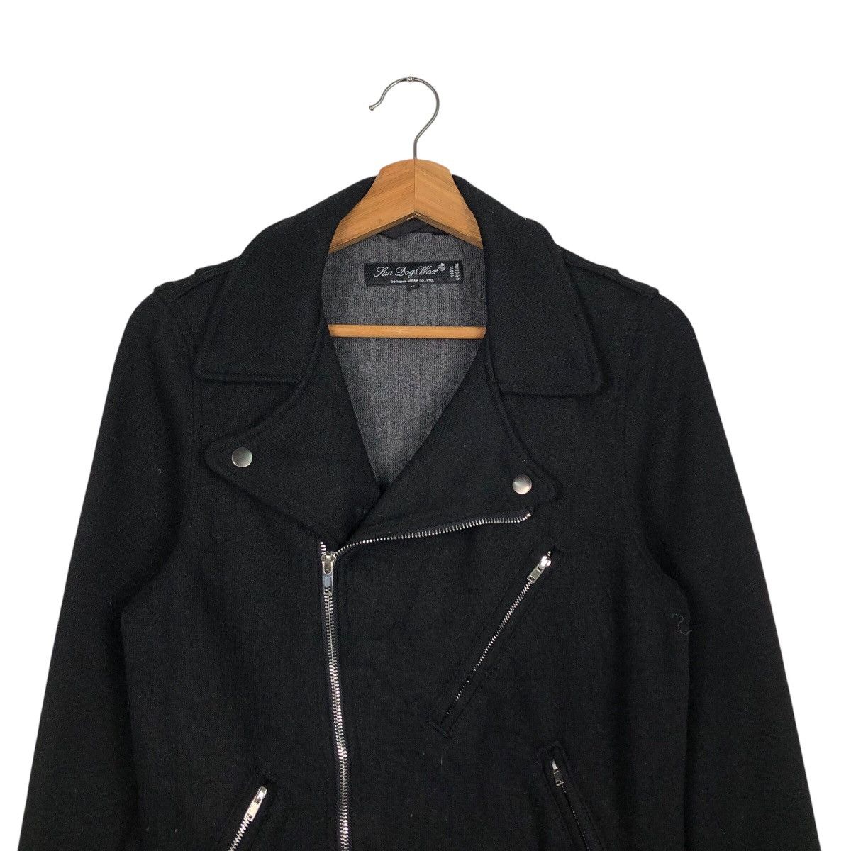 Japanese Brand 📌Biker Jacket Double Collar Corona Japan Rich Black Belt Size US M / EU 48-50 / 2 - 4 Thumbnail