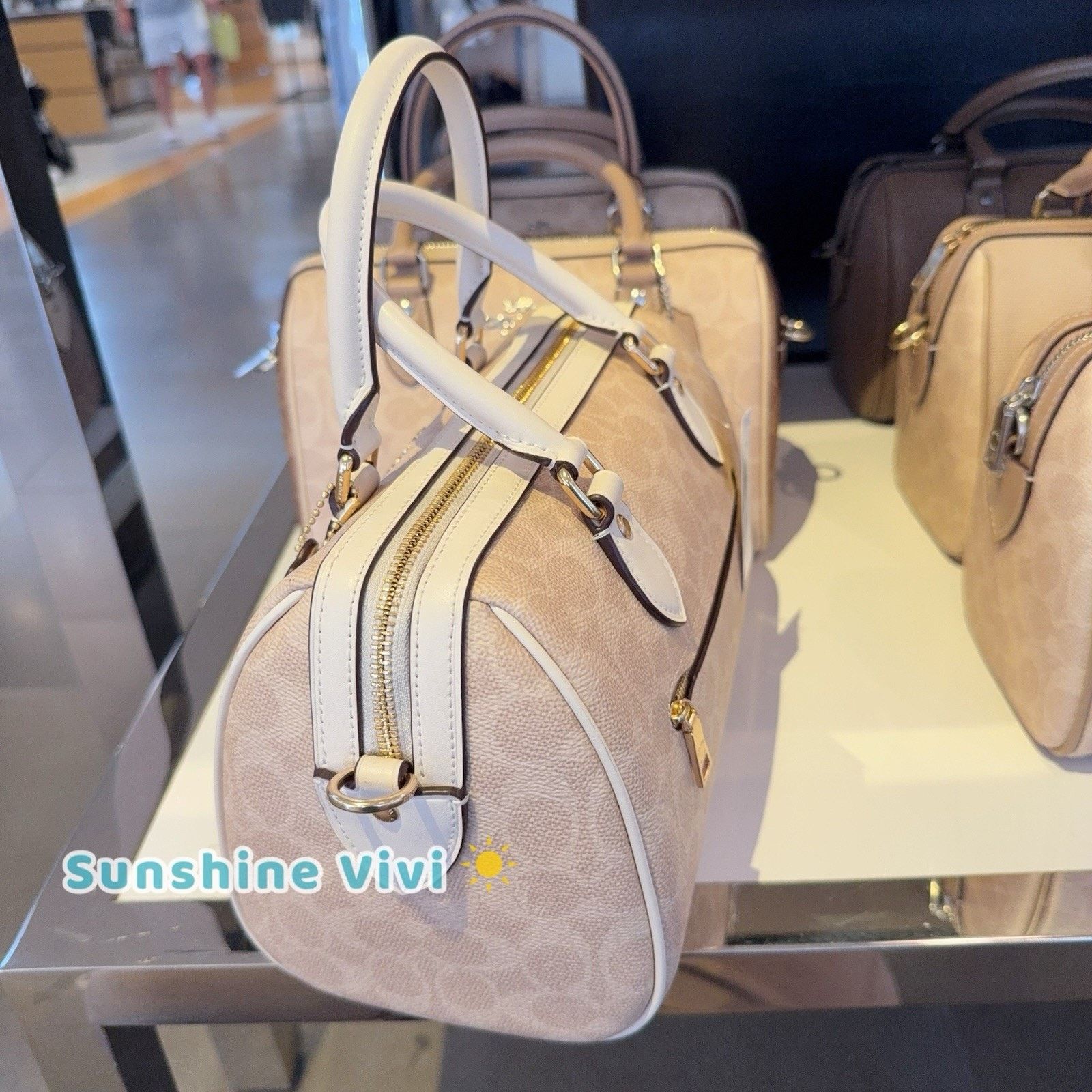 Coach NWT Coach Rowan Satchel Bag CV961 Gold/Sand/Chalk Size ONE SIZE - 5 Thumbnail