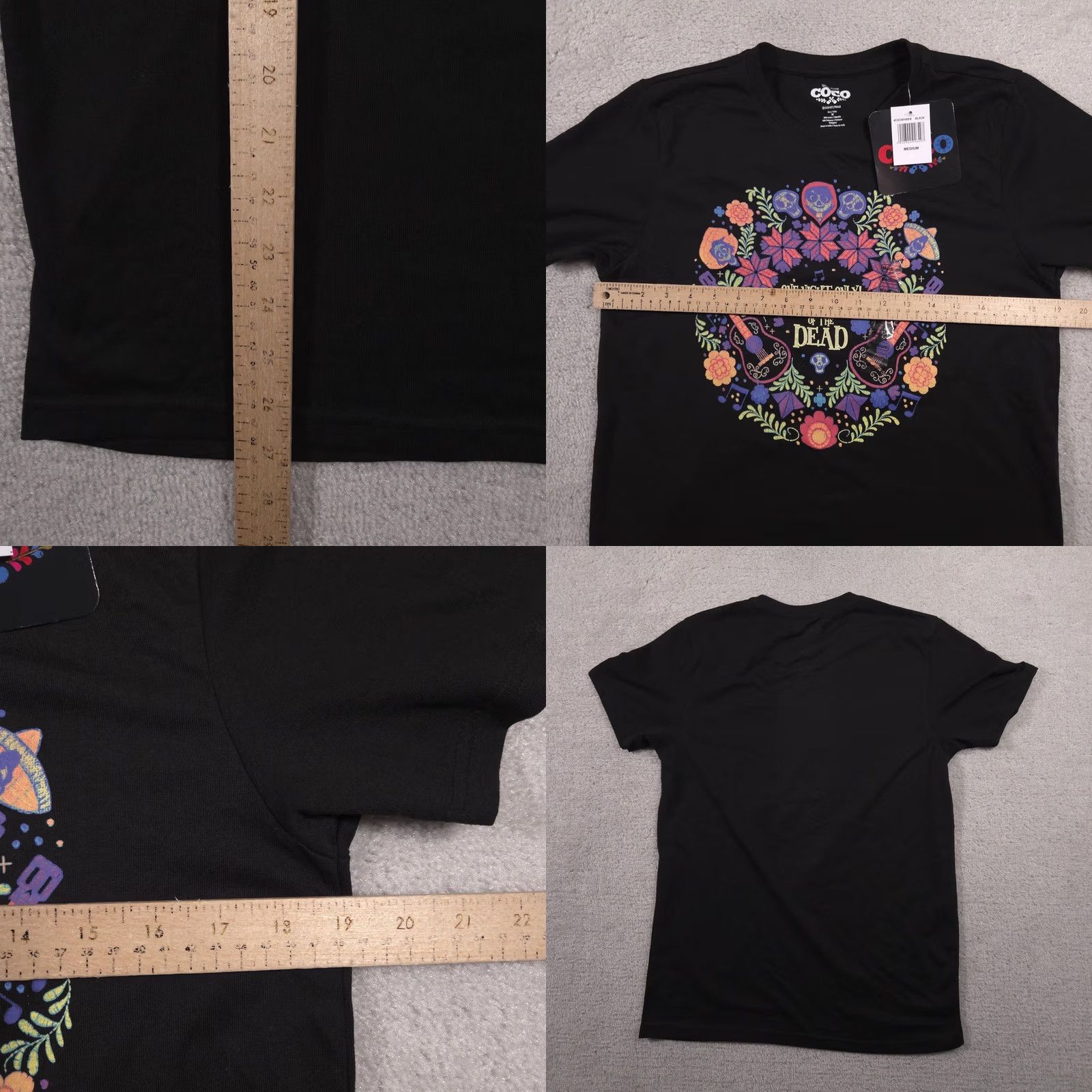 Disney Disney Pixar COCO Shirt Adult Medium Black Live in the Land of the Dead Movie Shirt Size US M / EU 48-50 / 2 - 8 Thumbnail