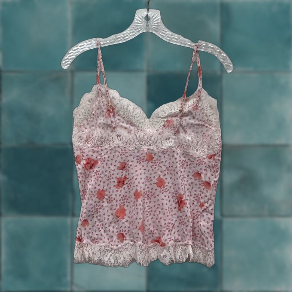 Victoria's Secret Victoria's Secret Camisole Tank Top XS Pink Floral Cherry Blossom Lace Lingerie Women Cami ফুল? Size XS / US 0-2 / IT 36-38 - 1 Thumbnail