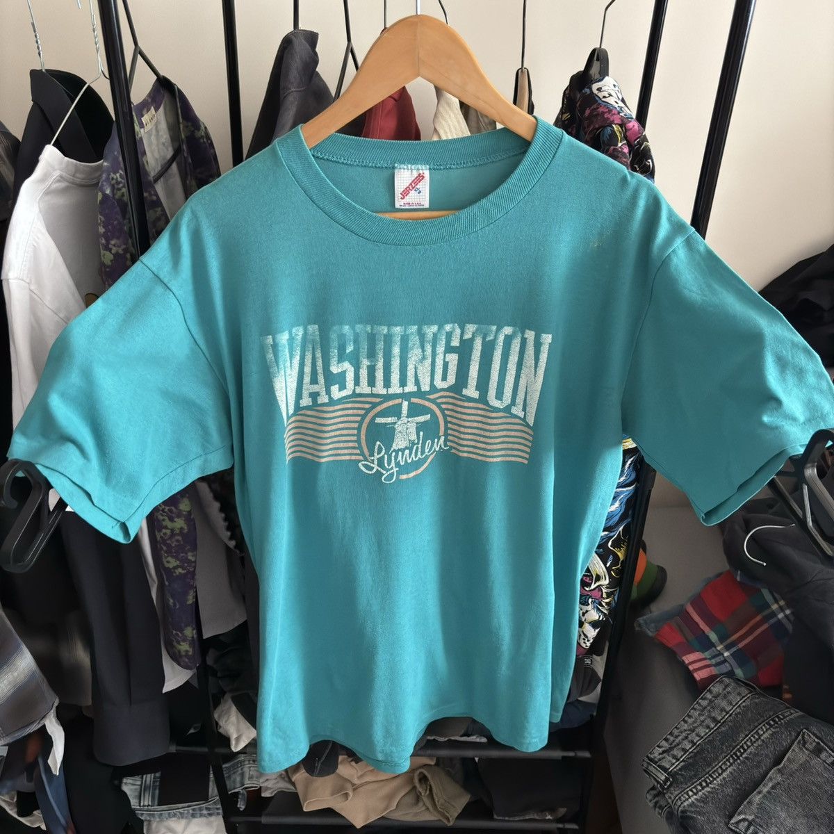 Vintage Vintage 70’s Jerzees Washington T-Shirt Grunge ERD Punk Size US XL / EU 56 / 4 - 1 Thumbnail