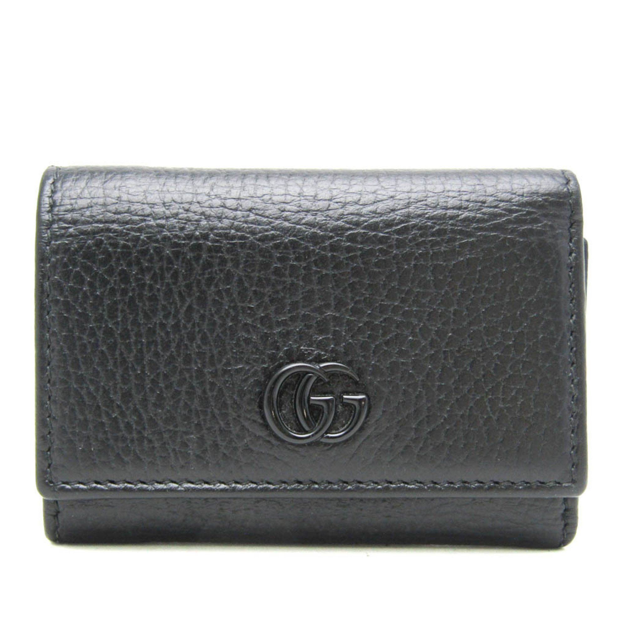 Gucci Gucci PETITE MARMONT 644407 Women's Leather Wallet (tri-fold) Black Size ONE SIZE - 1 Thumbnail