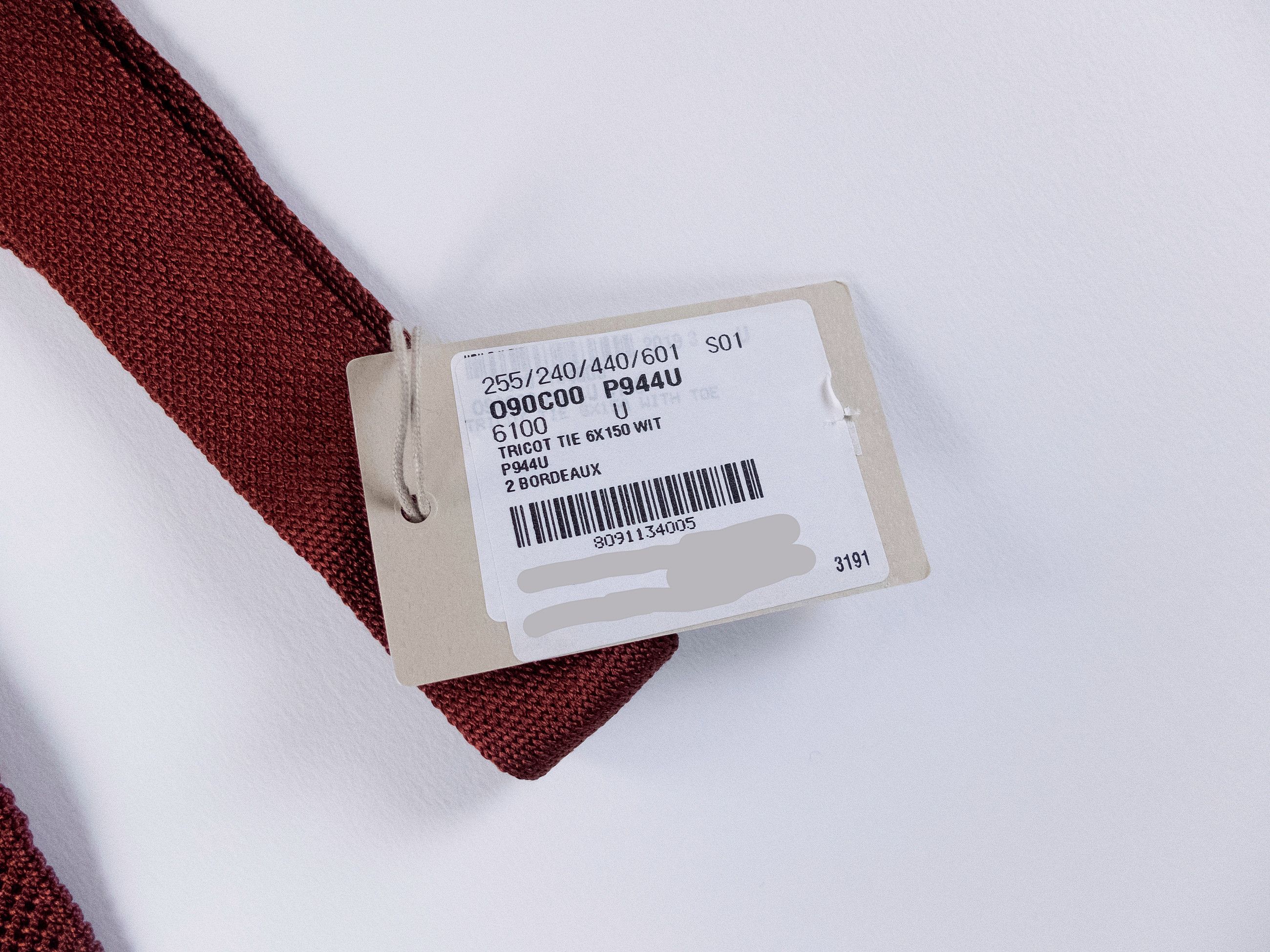 Brioni BRIONI burgundy skinny silk knit tie authentic NWT Size ONE SIZE - 2 Thumbnail