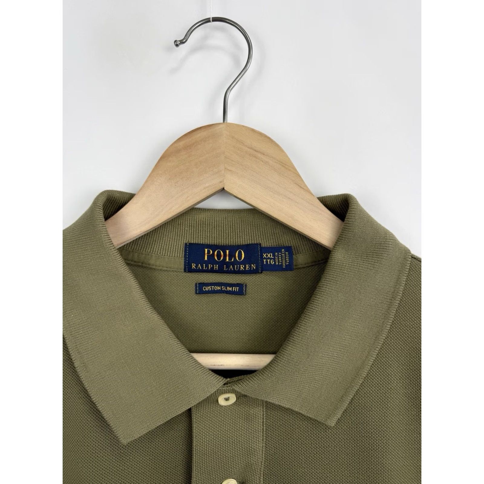 Ralph Lauren VINTAGE Polo Ralph Lauren Custom Slim Fit Polo T-Shirt Rare Retro XXL Olive Mens Brown? Size US XXL / EU 58 / 5 - 7 Thumbnail
