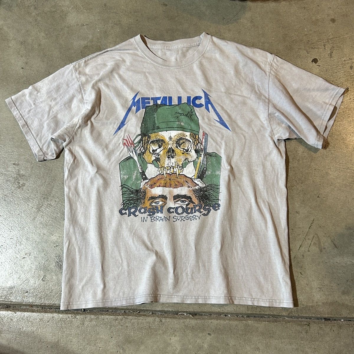 Vintage Vintage Metallica Crash Course in Brain Surgery Tee Pushead Size US XL / EU 56 / 4 - 1 Thumbnail
