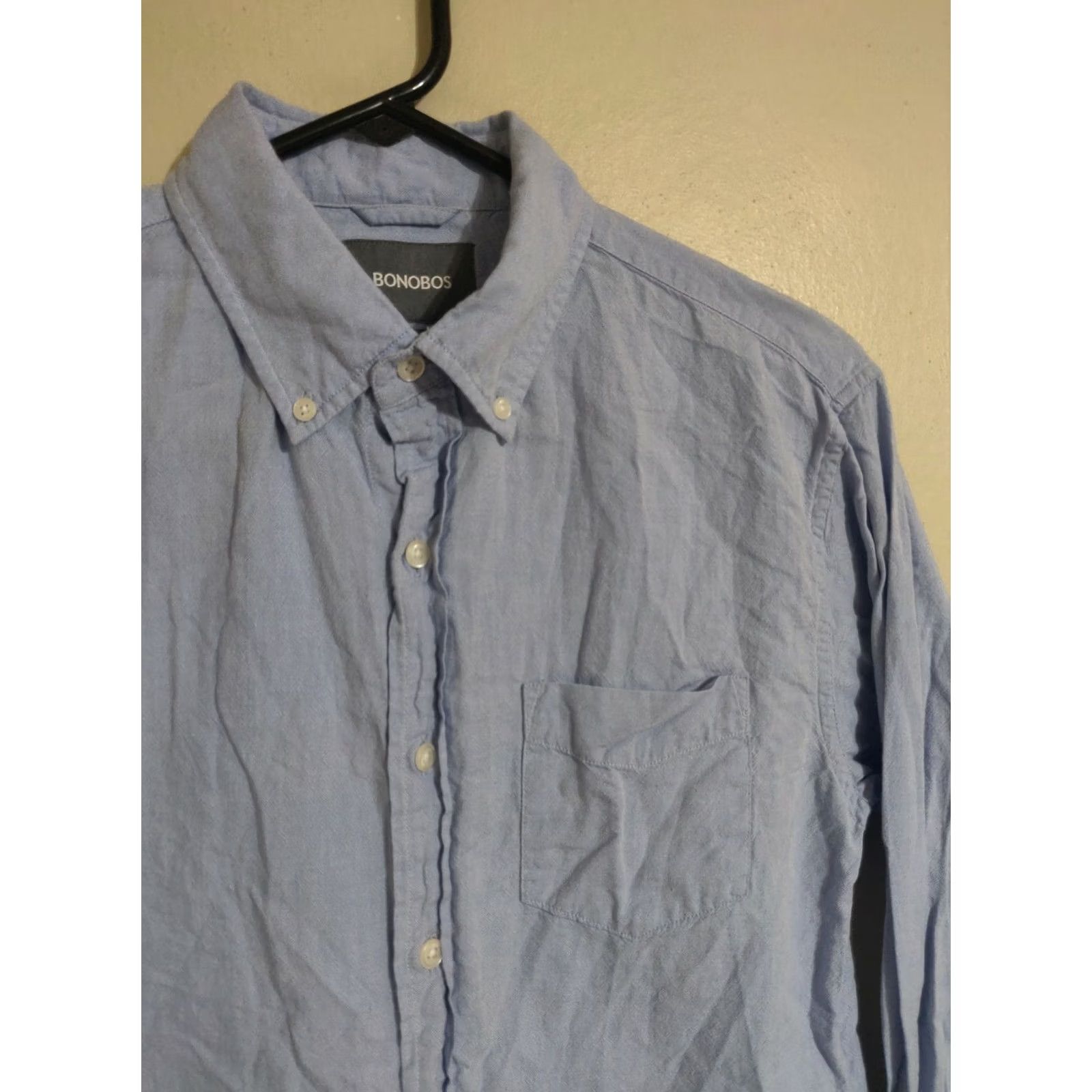 Bonobos Bonobos Slim Fit Dress Shirt Button Down Light Blue Long Sleeve Men's Small Tall S-T Size 36R - 2 Thumbnail