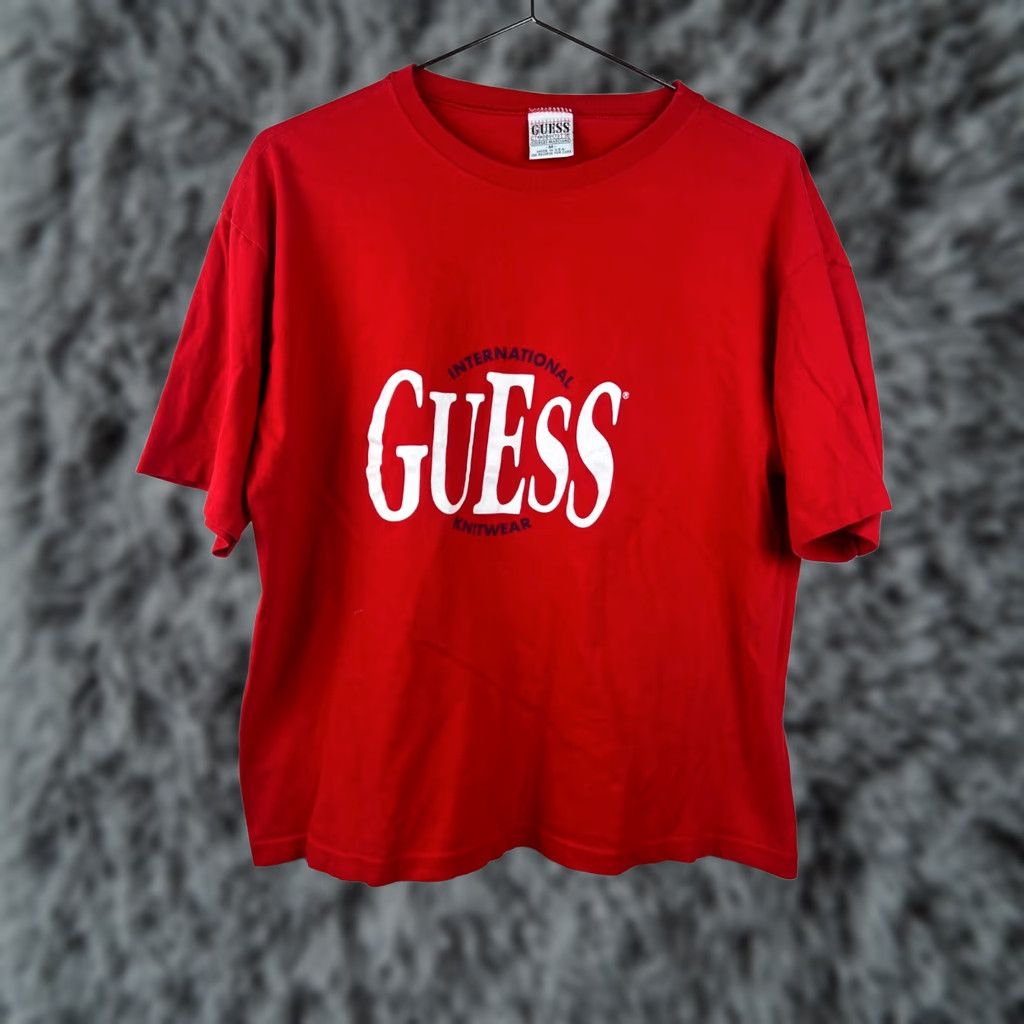 Guess VINTAGE GUESS T-Shirt Women’s M USA Made Red Short Sleeve Size M / US 6-8 / IT 42-44 - 1 Thumbnail