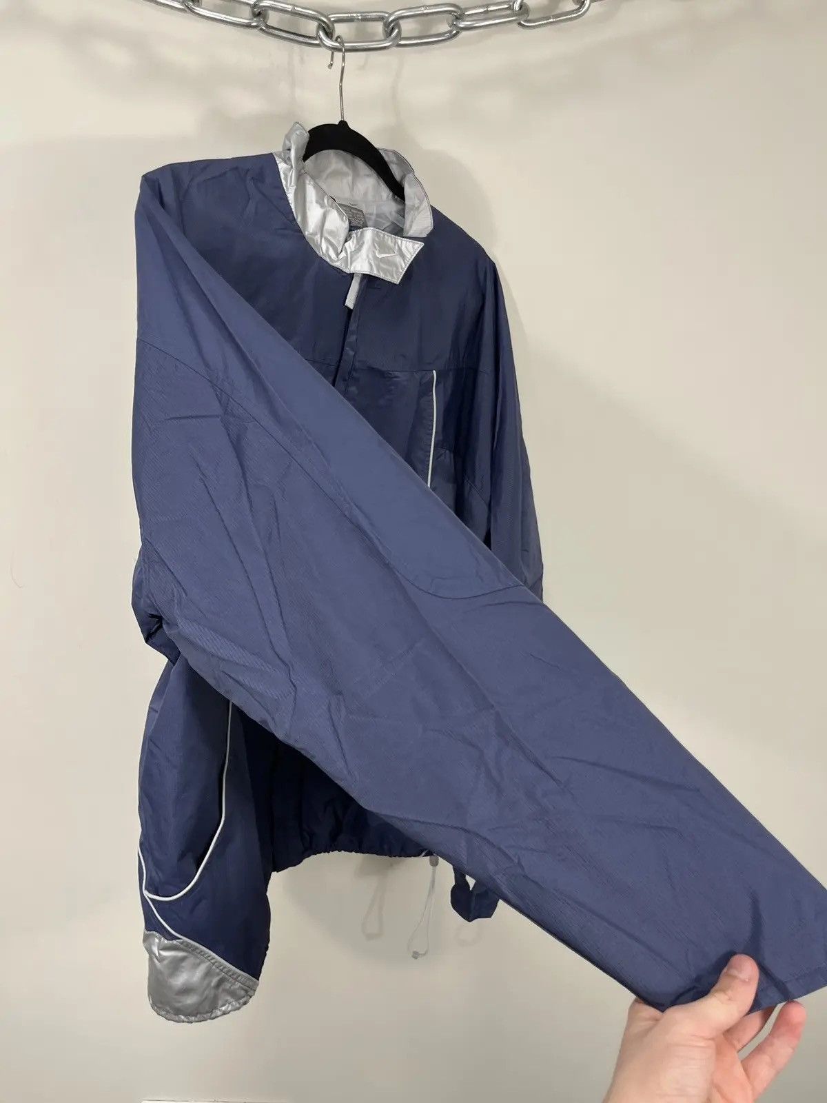 Nike × Vintage Vintage Nike Y2K Reflective Swoosh Hype Zip Nylon Jacket Size US XL / EU 56 / 4 - 14 Thumbnail