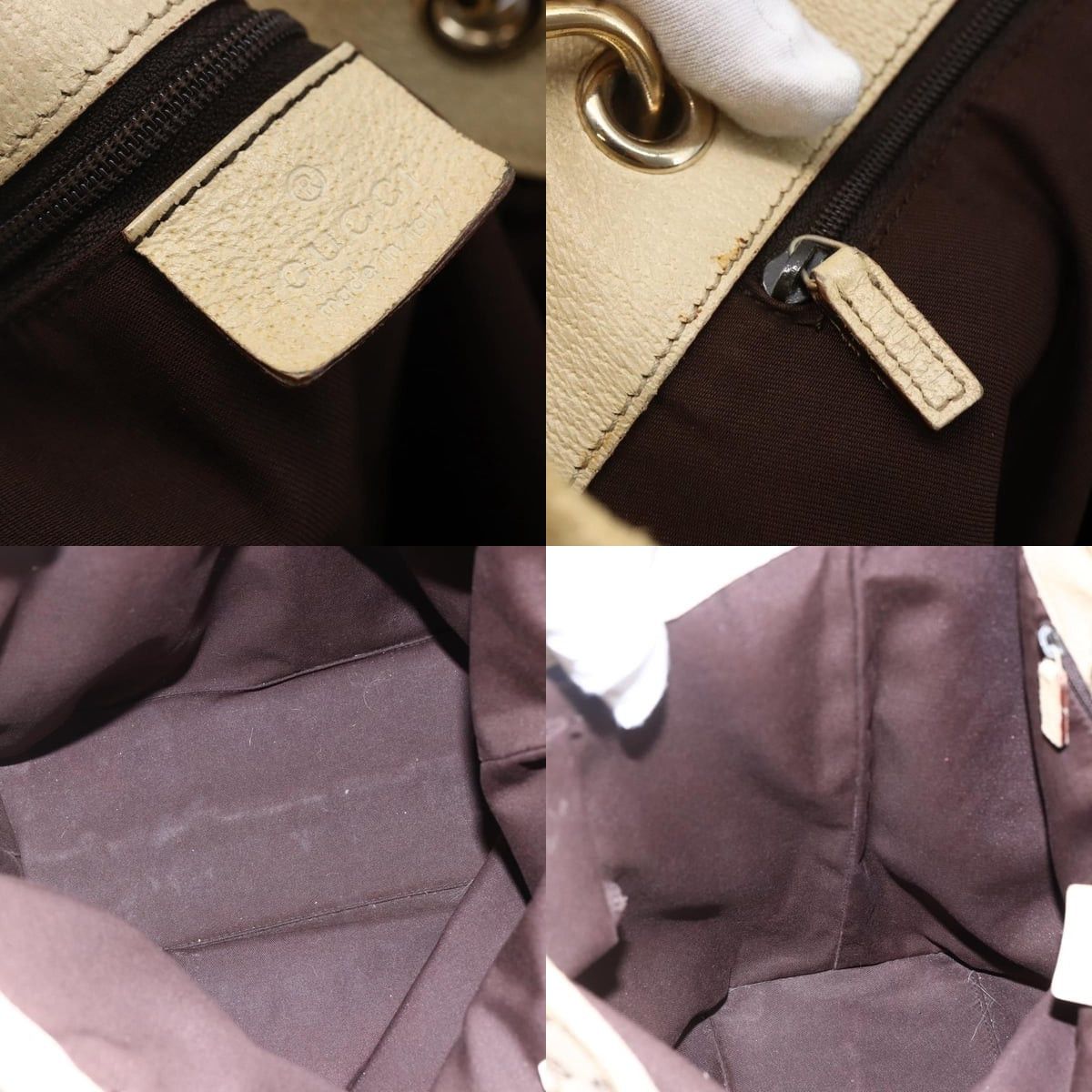 Gucci GUCCI GG Canvas Tote Bag Beige Gold Size ONE SIZE - 11 Thumbnail