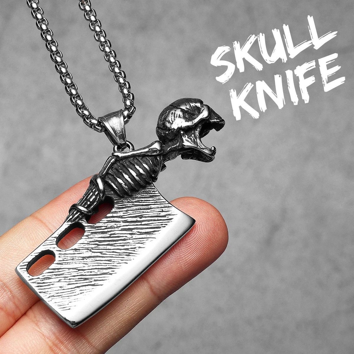 Other Skull Knife Pendant Accessories Necklace Gifts For Him Size ONE SIZE - 7 Thumbnail