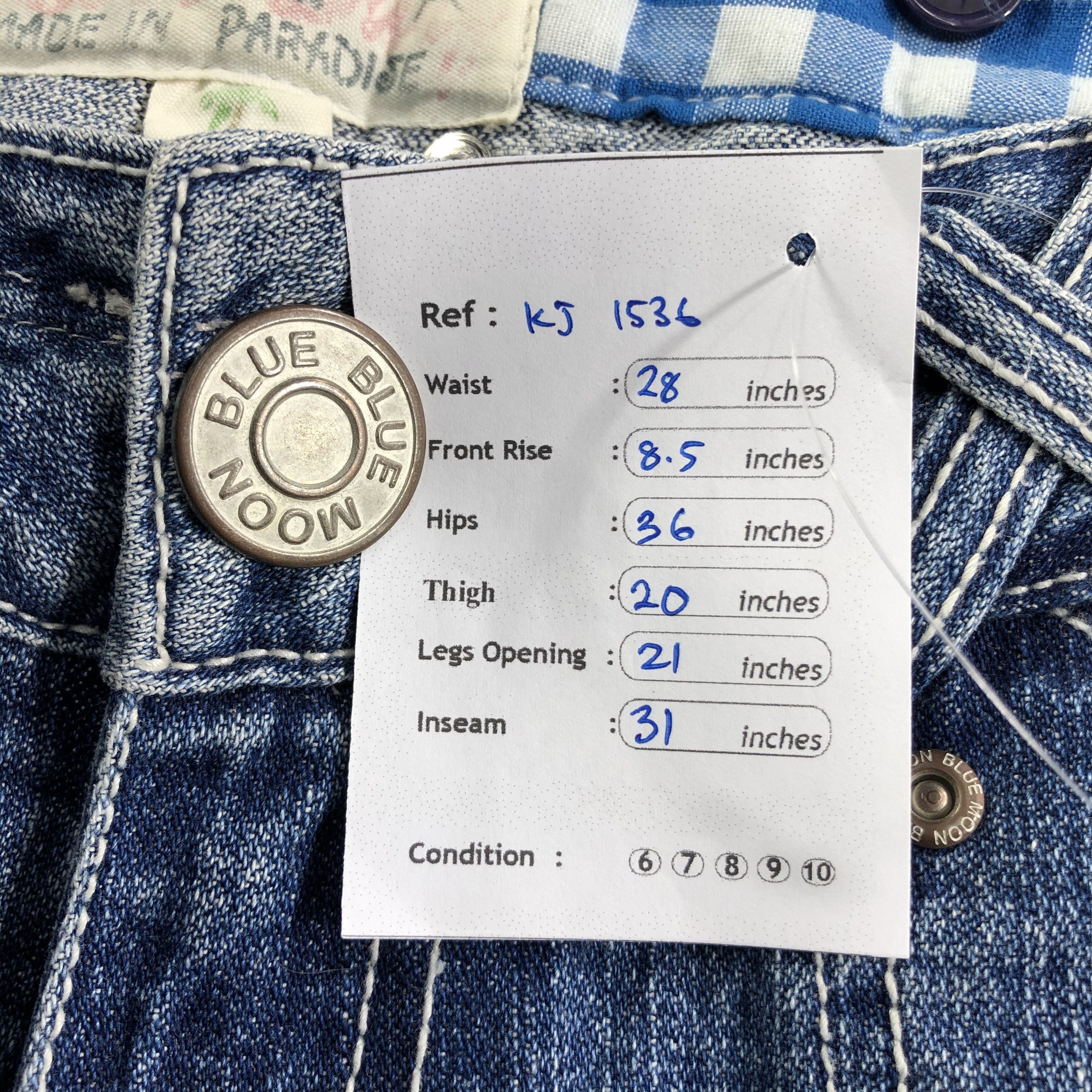 Japanese Brand Blue Moon Blue Cargo Jeans Multi Pocket Flare Denim KJ1536 Size 28" / US 6 / IT 42 - 11 Thumbnail
