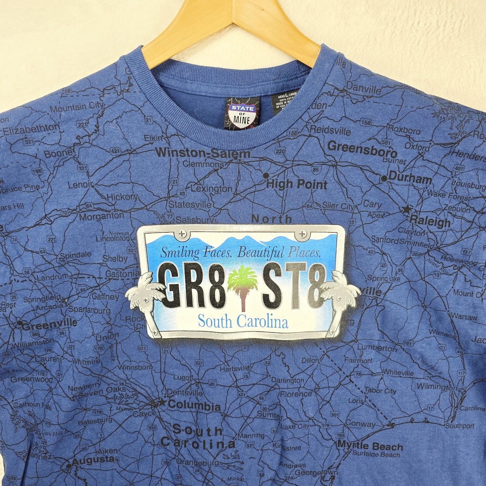 Other NWT Vintage State Of Mine South Carolina Map AOP Shirt Large Size US L / EU 52-54 / 3 - 4 Thumbnail