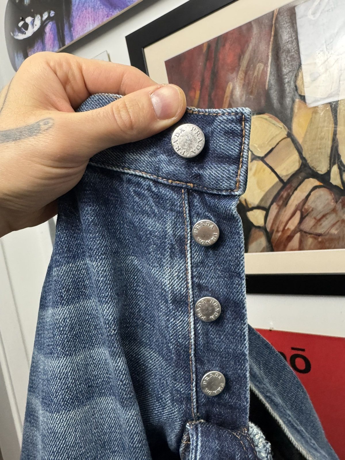 Prada 2008 Prada Blue Classic Fit Denim Jeans Designer Vintage Y2k Size US 32 / EU 48 - 5 Thumbnail