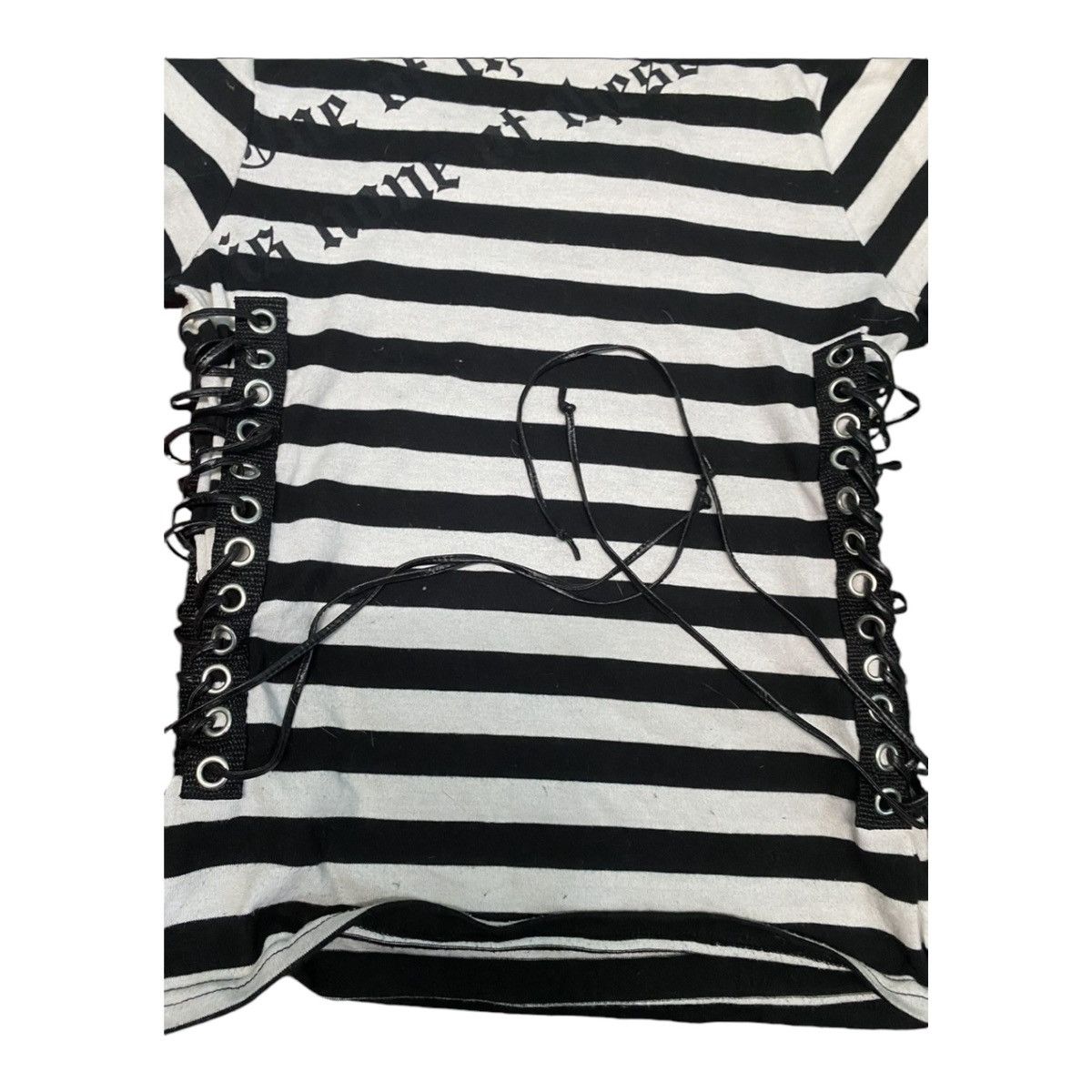 If Six Was Nine RARE GOTHIC PUNK PRISONER STRIPE BONDAGE SHIRT Size M / US 6-8 / IT 42-44 - 8 Thumbnail