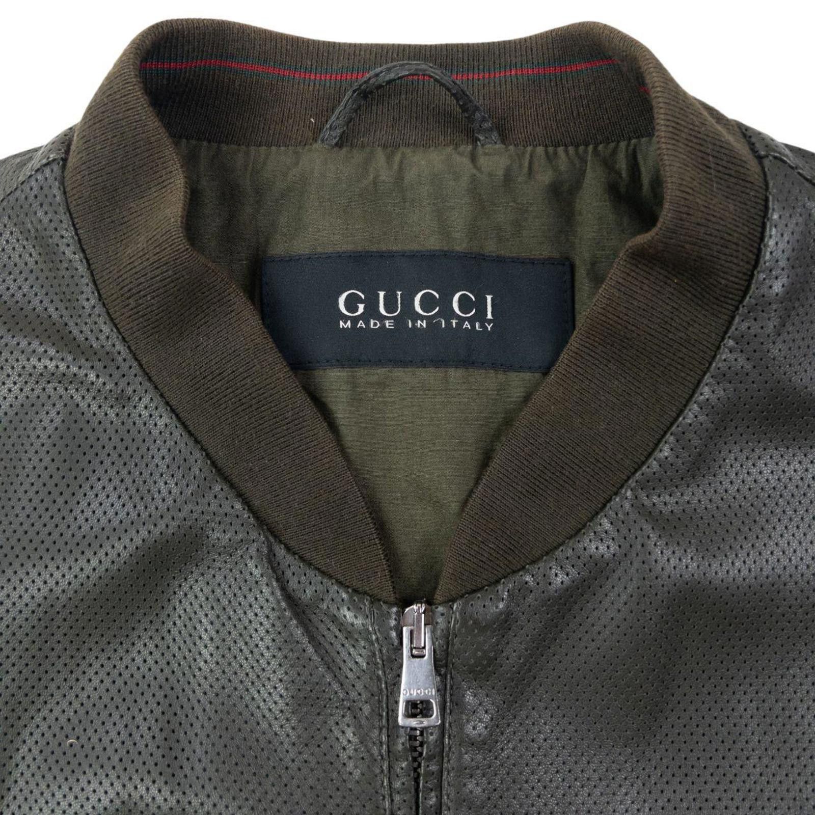 Gucci Vintage 2000s Gucci By Tom Ford Leather Bomber Jacket Size M Size US M / EU 48-50 / 2 - 3 Thumbnail