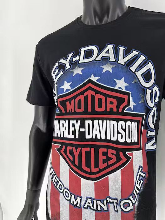 Harley Davidson × Vintage Y2K Harley Davidson Freedom American Flag Tee Size US XL / EU 56 / 4 - 10 Thumbnail