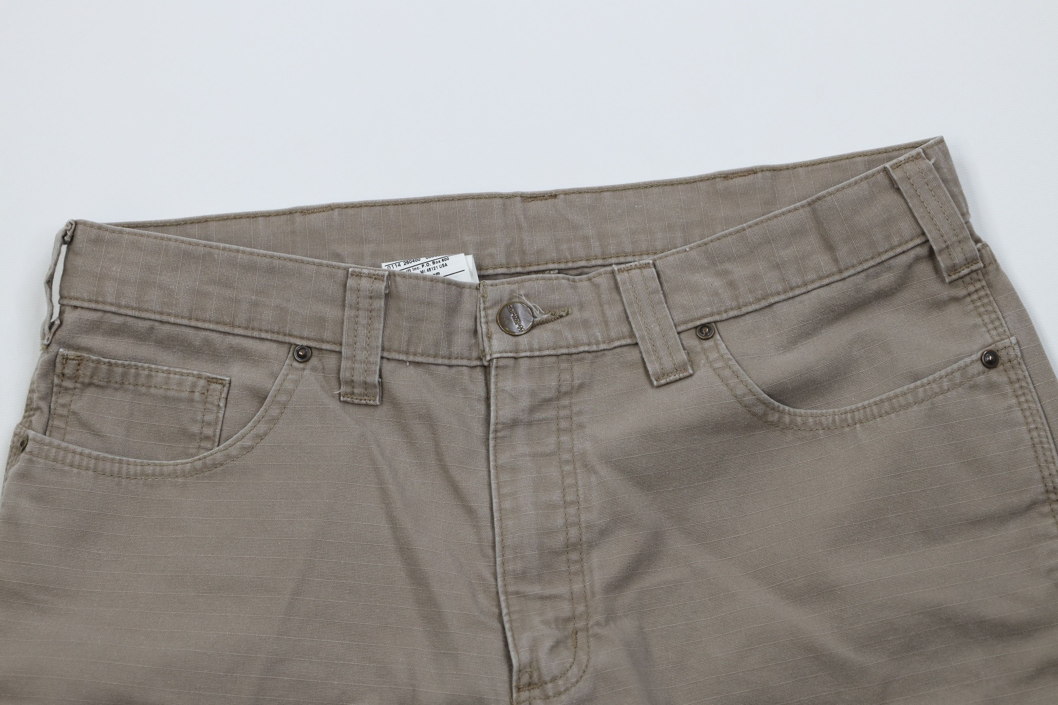 Carhartt Vintage Y2K Carhartt Spell Ripstop Above Knee Shorts Beige Size US 33 - 2 Thumbnail