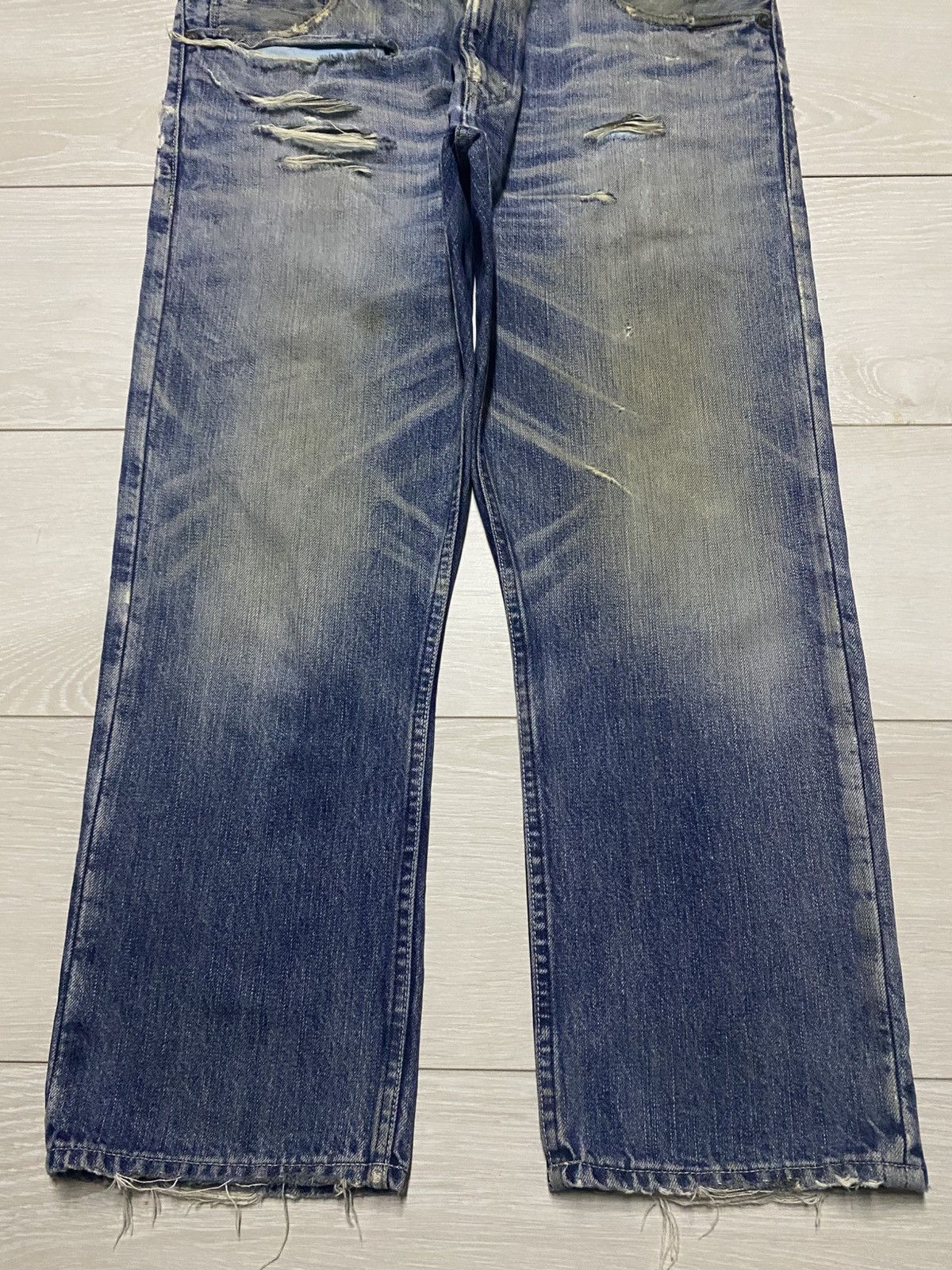 Vintage Vintage Japanese Brand Back Number Mud Wash Cropped jeans Size US 35 - 5 Thumbnail