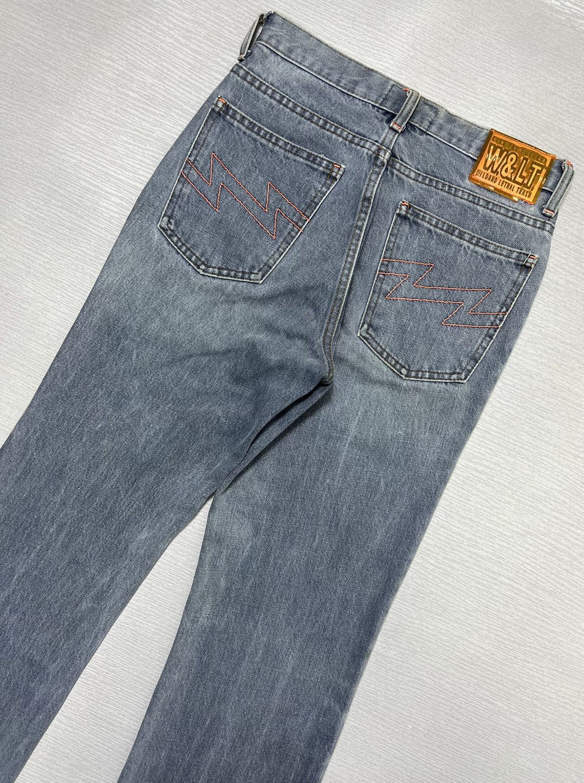 Walter Van Beirendonck W&LT - A/W 1998 - Lightning Bolt Logo Dorky Denim Jeans Size US 26 / EU 42 - 6 Thumbnail