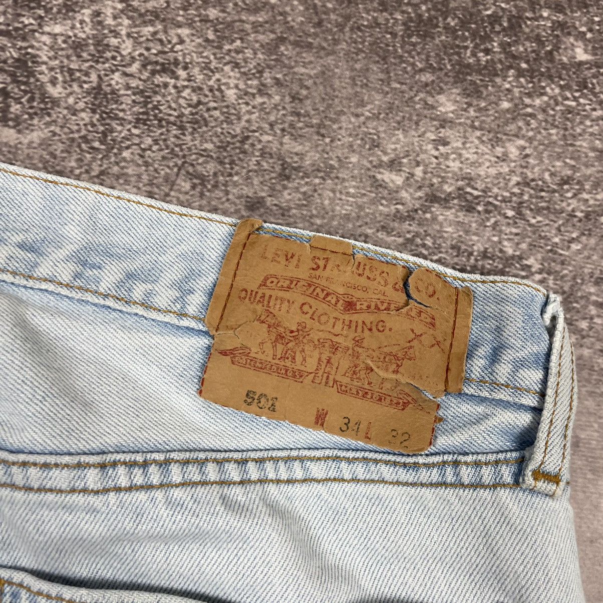 Levi's Vintage 90’s Distressed Levis 501 Size US 34 / EU 50 - 6 Thumbnail