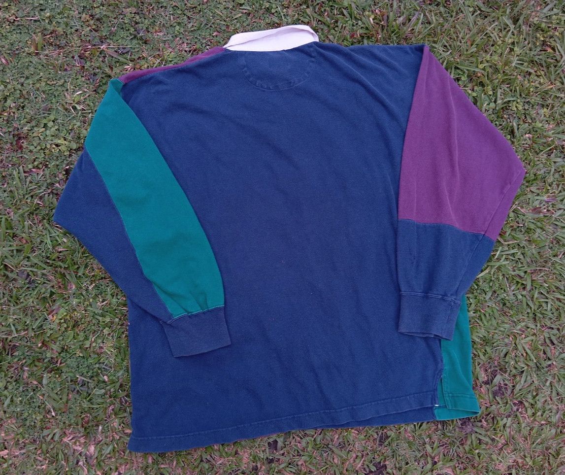 Ralph Lauren Vtg Chaps Ralph Lauren 🐎 Colorblock Rugby Polo L/S Shirt 🏉 Size US XL / EU 56 / 4 - 2 Thumbnail