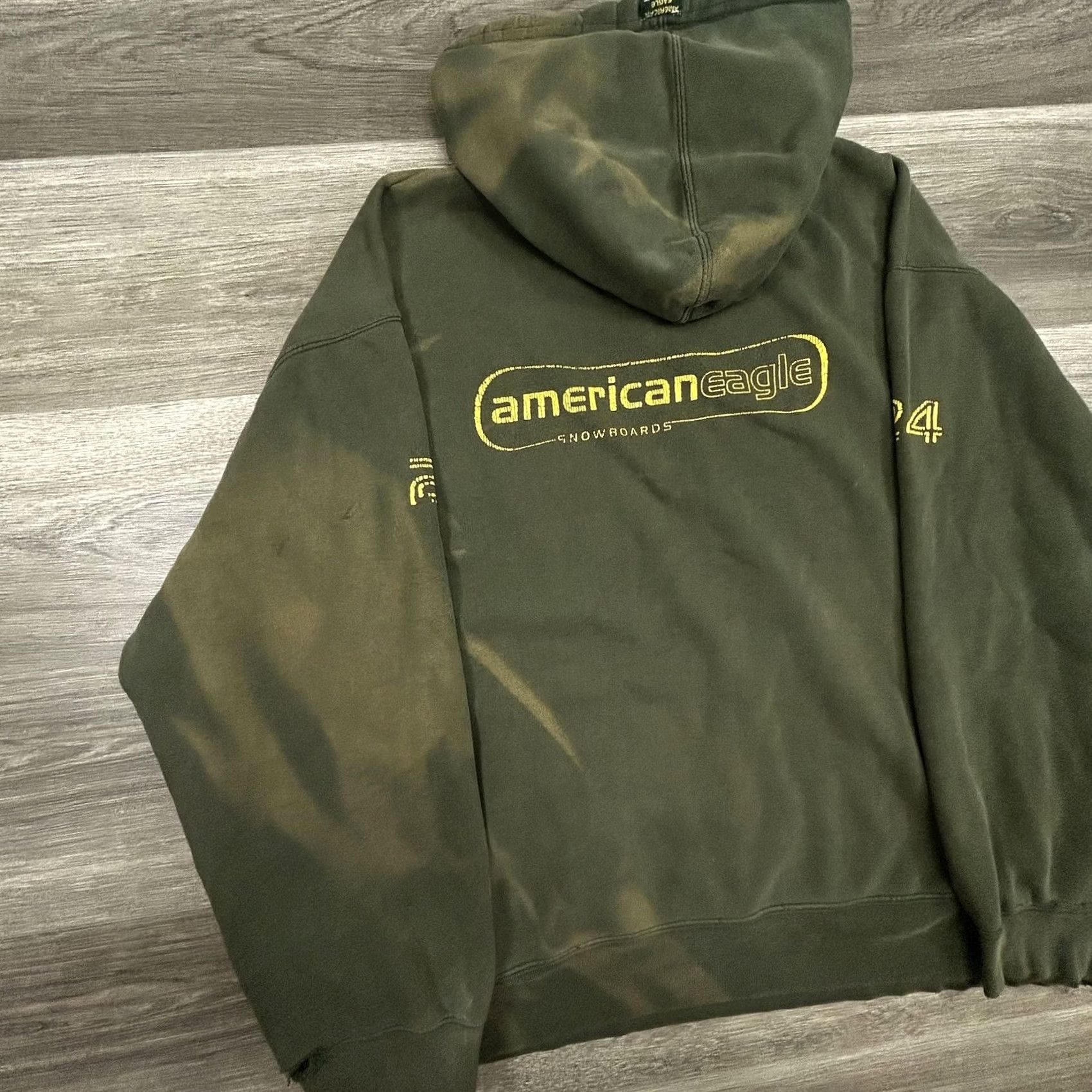 American Eagle Outfitters VINTAGE American Eagle Hoodie Mens 2XL Green Snowboard Faded Distressed 90s Size US XXL / EU 58 / 5 - 7 Thumbnail