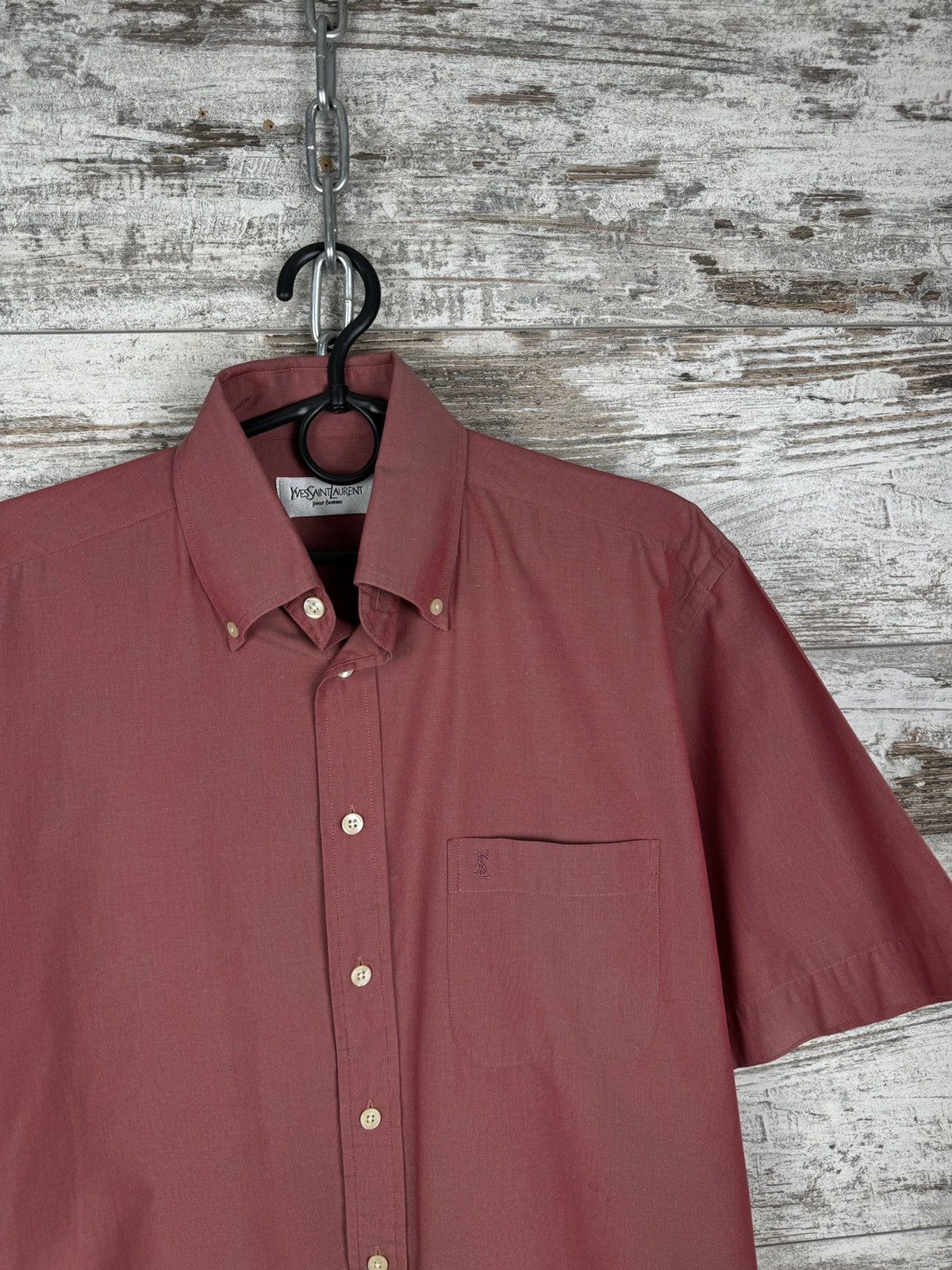 Vintage Mens Vintage Yves Saint Laurent Shirts button up pour homme Size US M / EU 48-50 / 2 - 2 Thumbnail