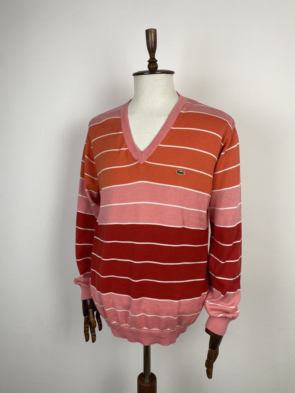 Lacoste × Vintage Men’s Vintage Lacoste V-Neck Sweater size 6 Size US XL / EU 56 / 4 - 2 Thumbnail