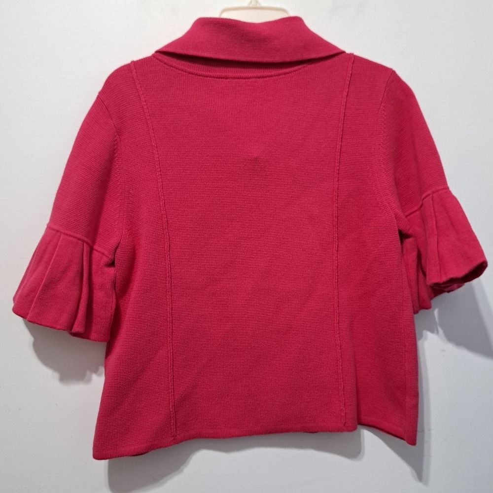 Magaschoni Magaschoni Barbiecore Full Zip Knit Top Cardigan Ruffled Sle Size M / US 6-8 / IT 42-44 - 11 Thumbnail