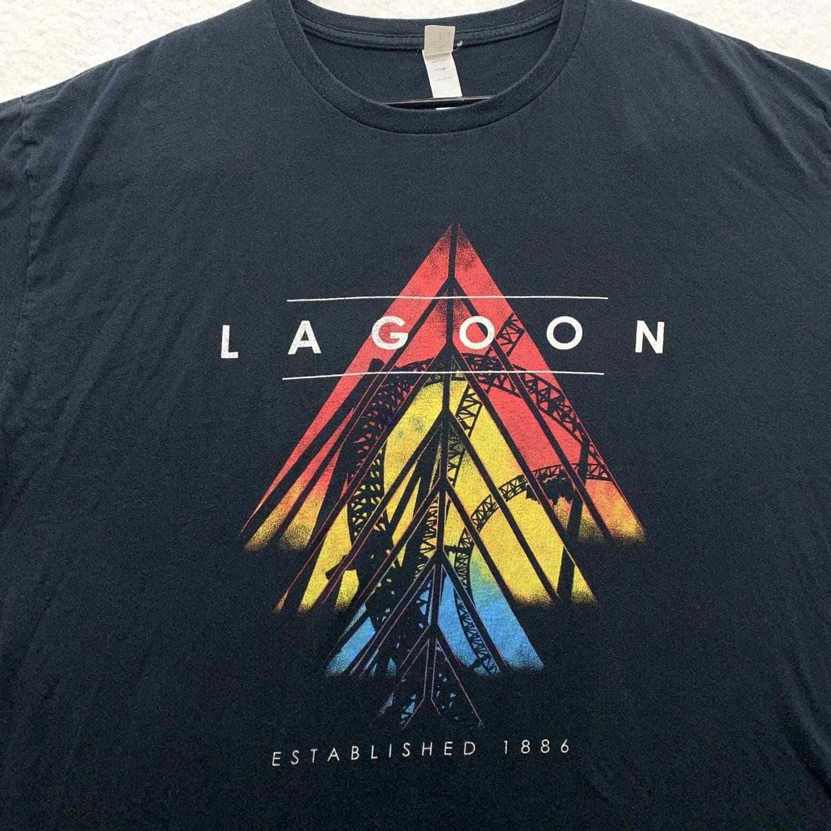 Anvil Anvil T-Shirt Mens 2XL XXL Black Amusement Park Farmington Ohio Lagoon Graphic Size US XXL / EU 58 / 5 - 3 Thumbnail