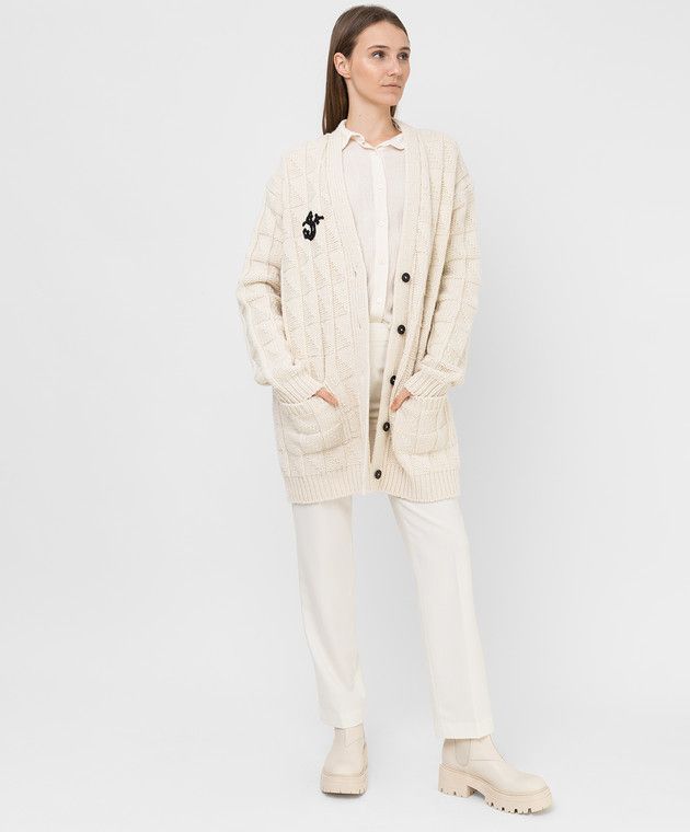 Jil Sander o1y1025 Cardigan in Ivory Size S / US 4 / IT 40 - 2 Thumbnail