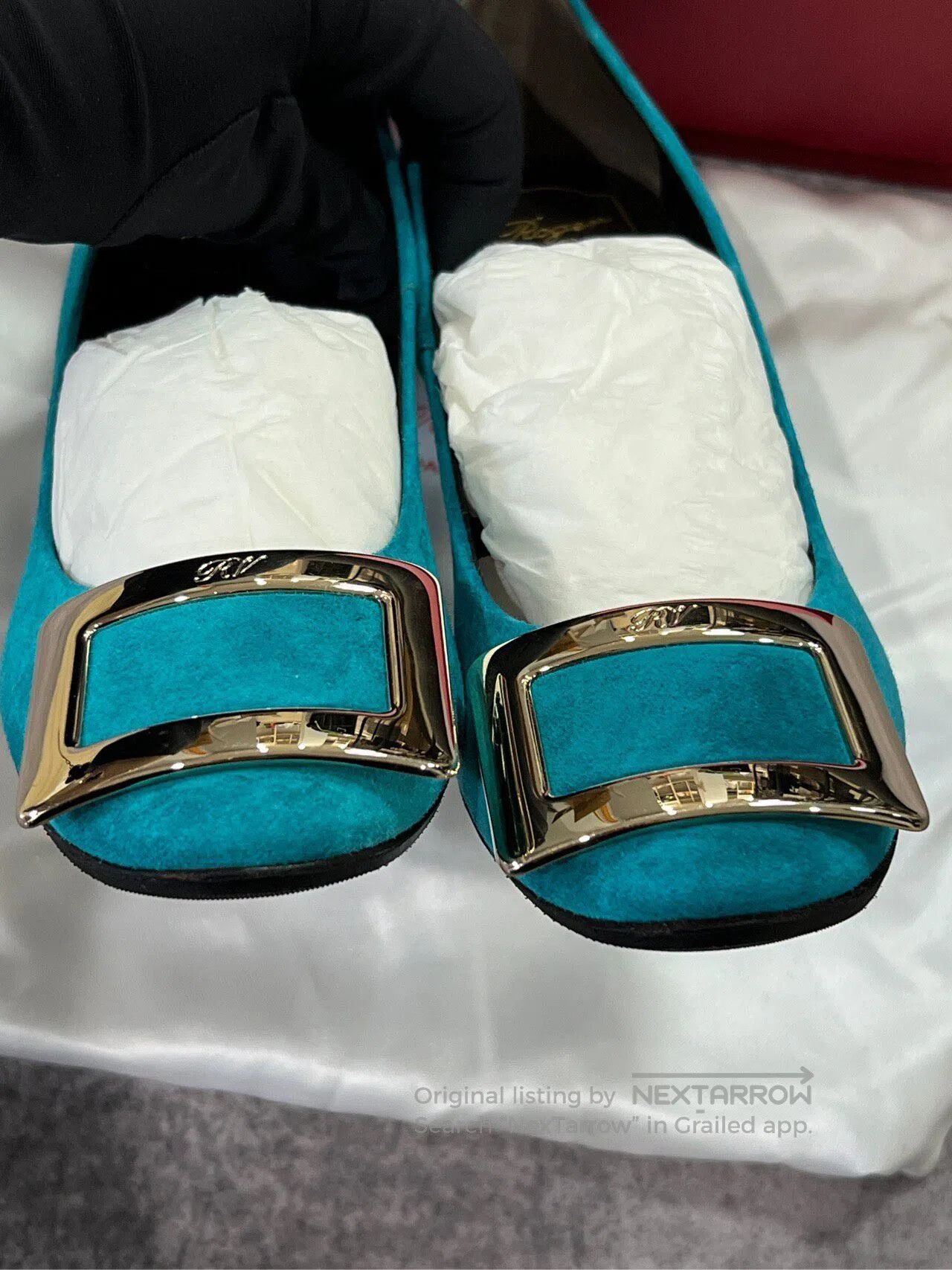 Roger Vivier Roger Vivier Blue Square Buckle High Heels| Size US 5 / IT 35 - 5 Thumbnail
