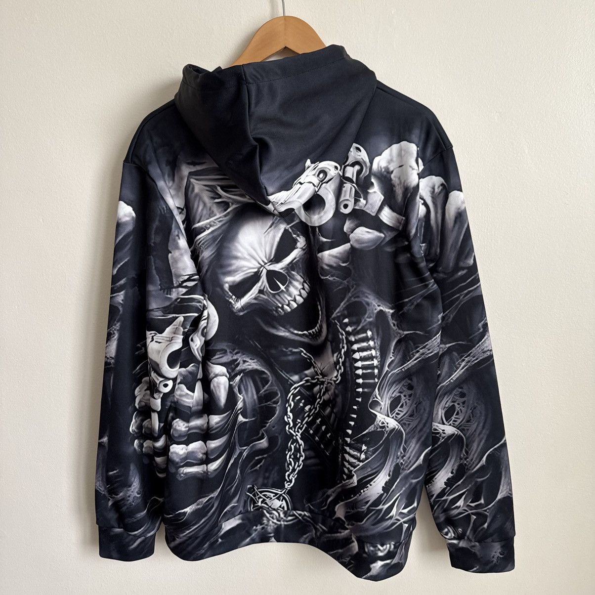 Band Tees Unbranded Unisex Reaper Hoodie Black 3D Graphic Guns Print Size US L / EU 52-54 / 3 - 10 Thumbnail