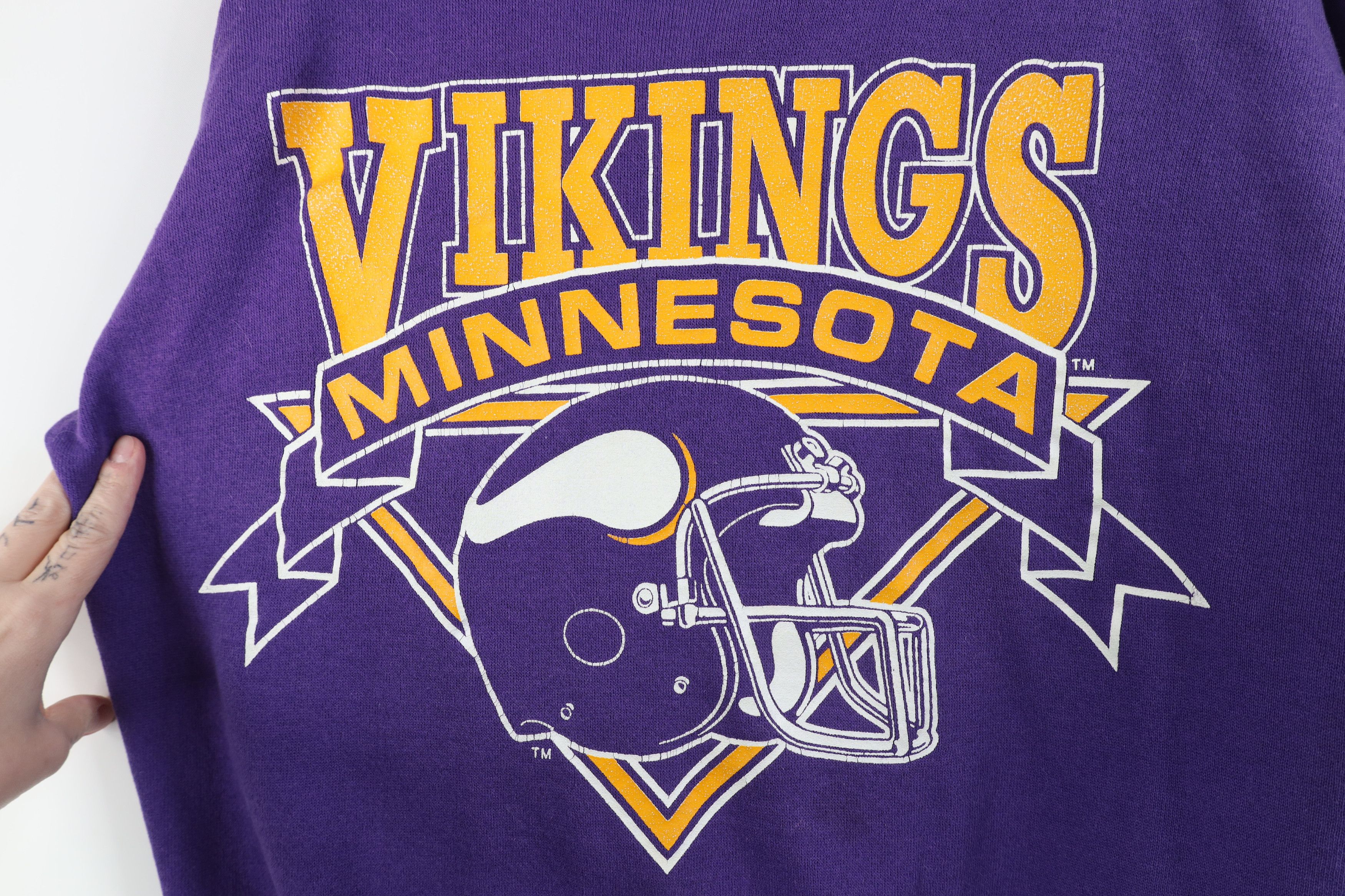 Vintage Vintage 90s Minnesota Vikings Crewneck Sweatshirt USA Size XL / US 12-14 / IT 48-50 - 4 Thumbnail