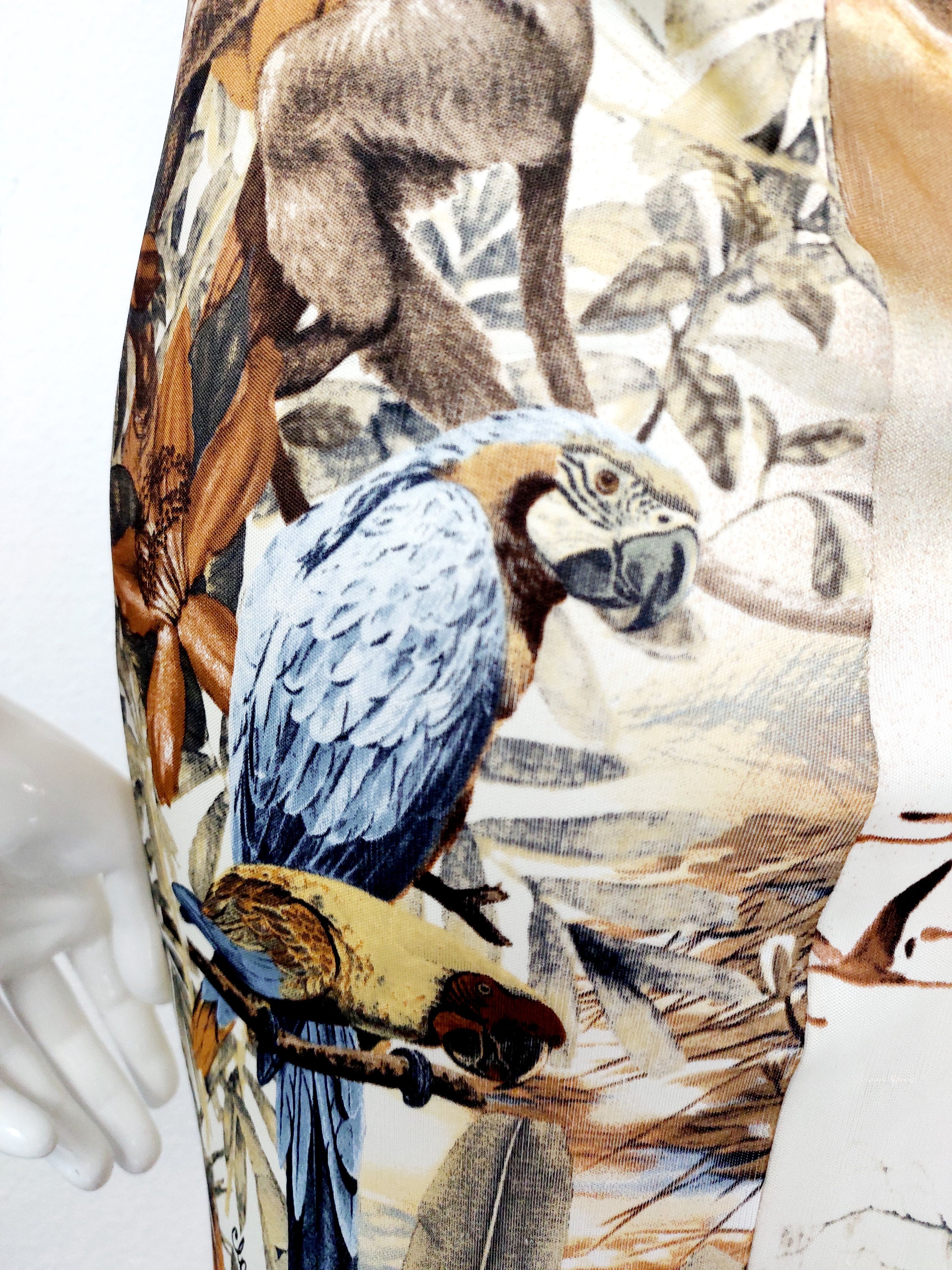 Roberto Cavalli Roberto Cavalli Tropical Flamingo Beaded Jungle Dress Size M / US 6-8 / IT 42-44 - 12 Thumbnail